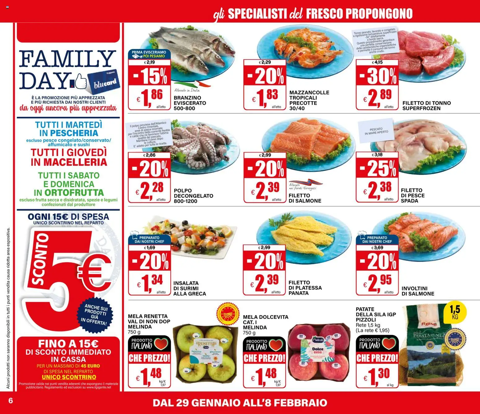 Volantino Il Gigante del 29.01.2026 | Pagina: 6 | Prodotti: Salmone, Surimi, Spezie, Polpo