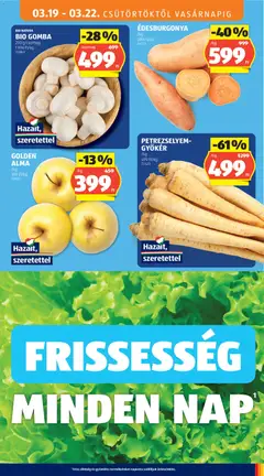 ÉDESBURGONYA, /kg - amely érvényes a következő dátumtól: 19.03.2026 | Oldal: 27