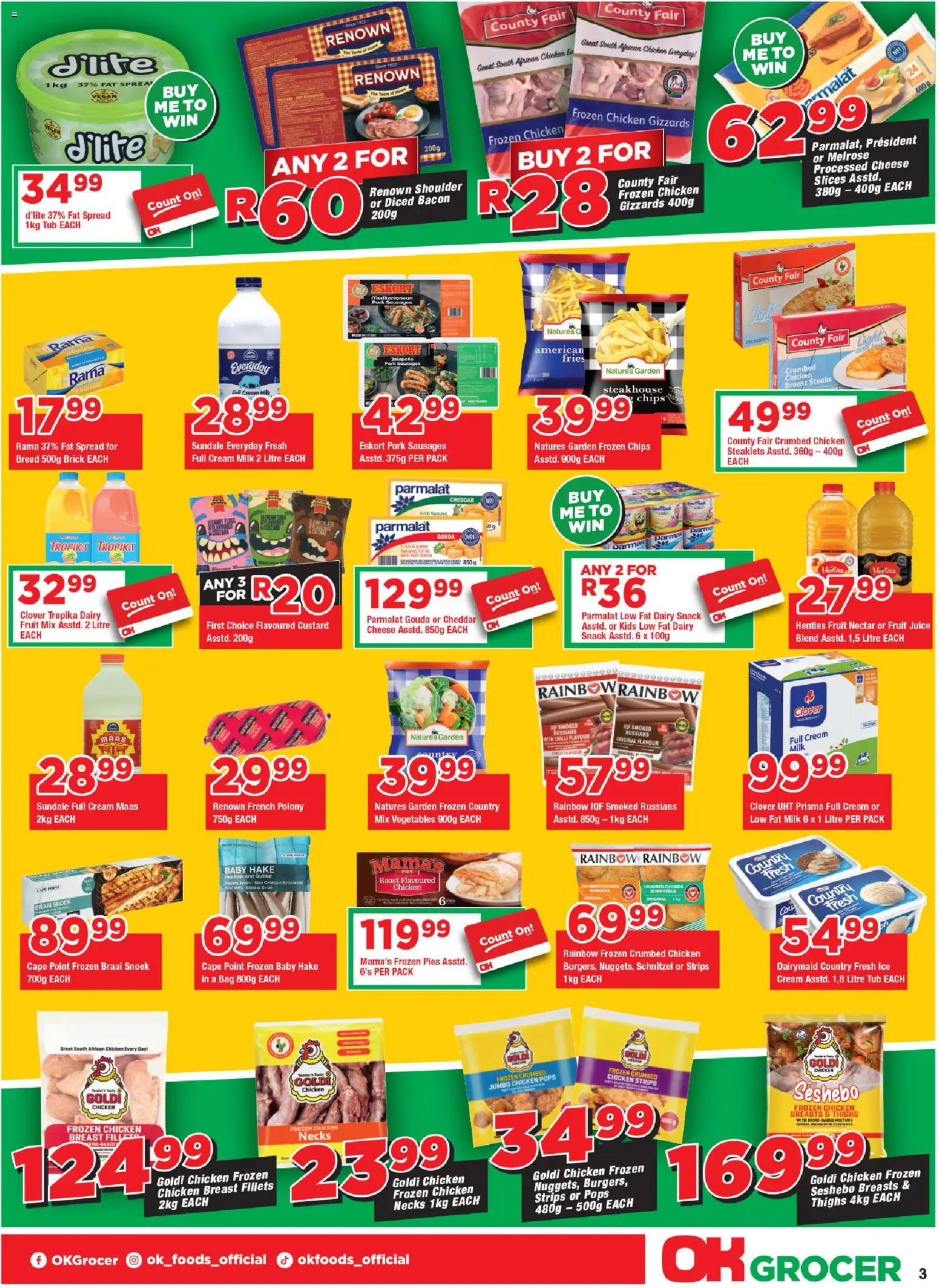 New OK Foods catalogue – valid from 21.01.2026 | Page: 3 | Products: Juice, Fruit, Chilli, Bacon