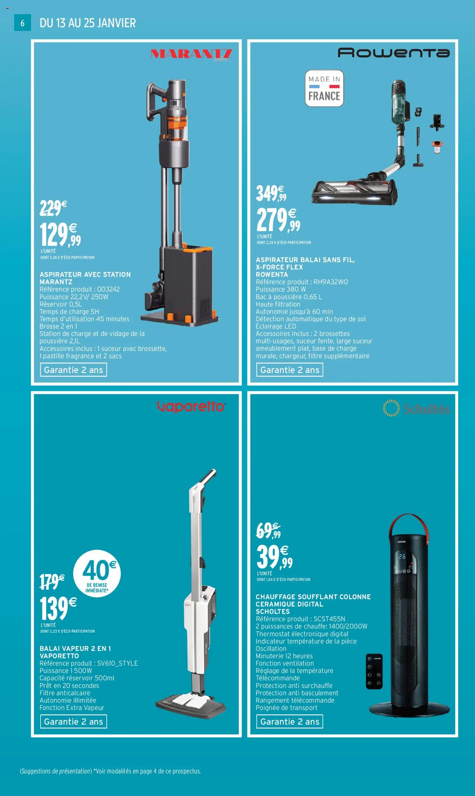 {H1} | Page: 6 | Produits: Aspirateur, Brosse, Aspirateur balai, Télécommande