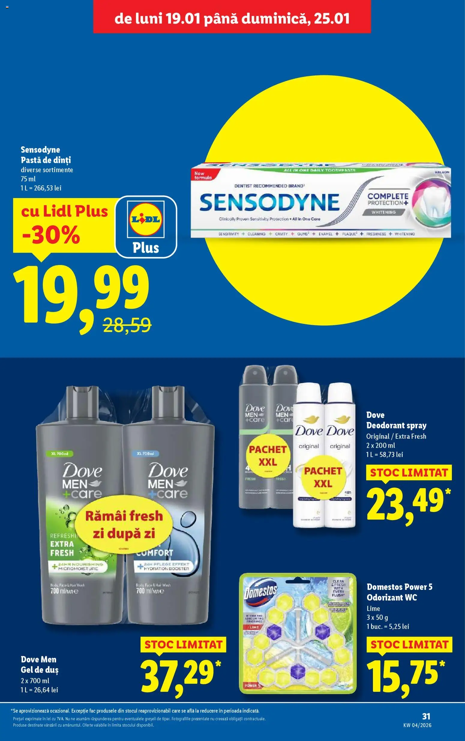 Noul catalog Lidl – valabil de la 19.01.2026 | Pagină: 31 | Produse: Lime, Body, Gel de duș, Pastă de dinți