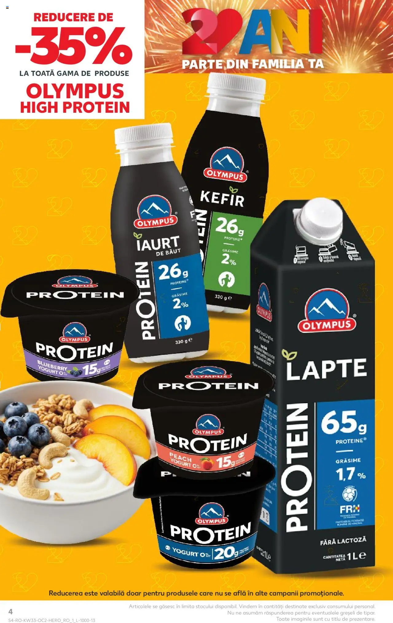 Kaufland RO akciós ujság - amely érvényes a következő dátumtól: 13.08.2025 | Oldal: 4 | Termékek: Kefir, Protein