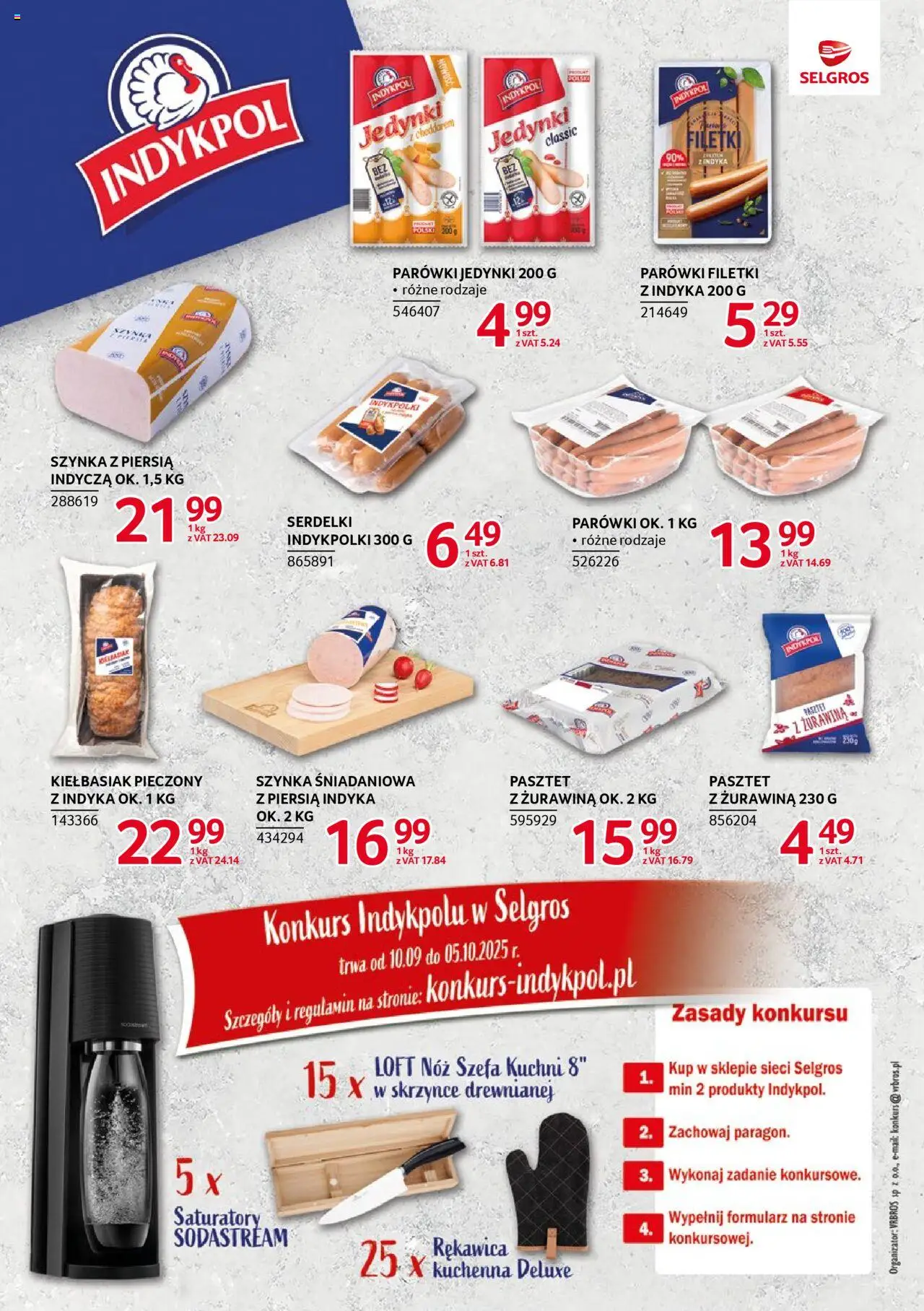 Selgros cash&carry Gazetka - Markowe produkty od 11.09.2025 | Strona: 8 | Produkty: Pasztet z indyka, Szynka, Żurawina, Sodastream