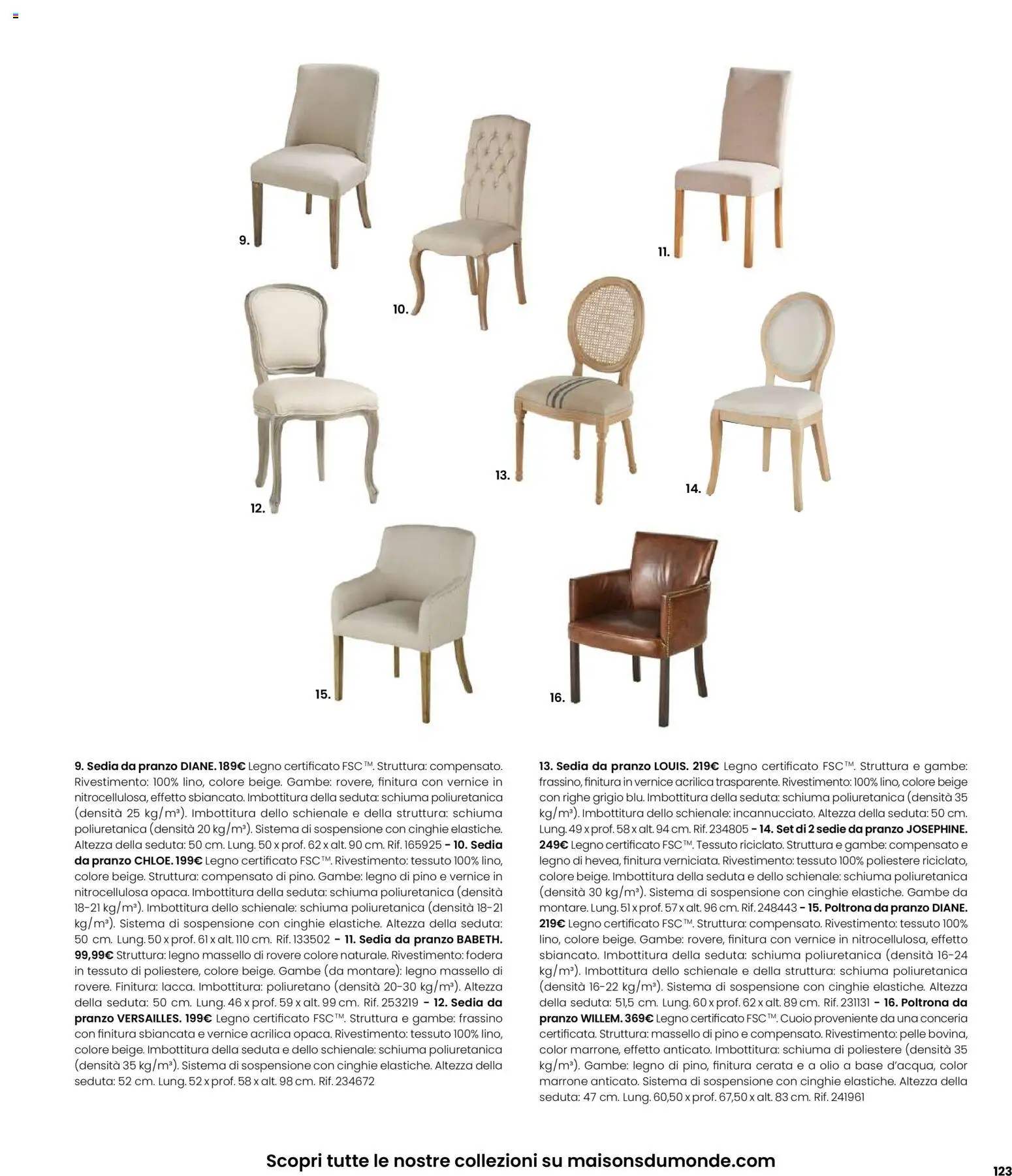 Volantino Maisons du Monde del 12.02.2026 | Pagina: 123 | Prodotti: Olio, Poltrona, Sedia