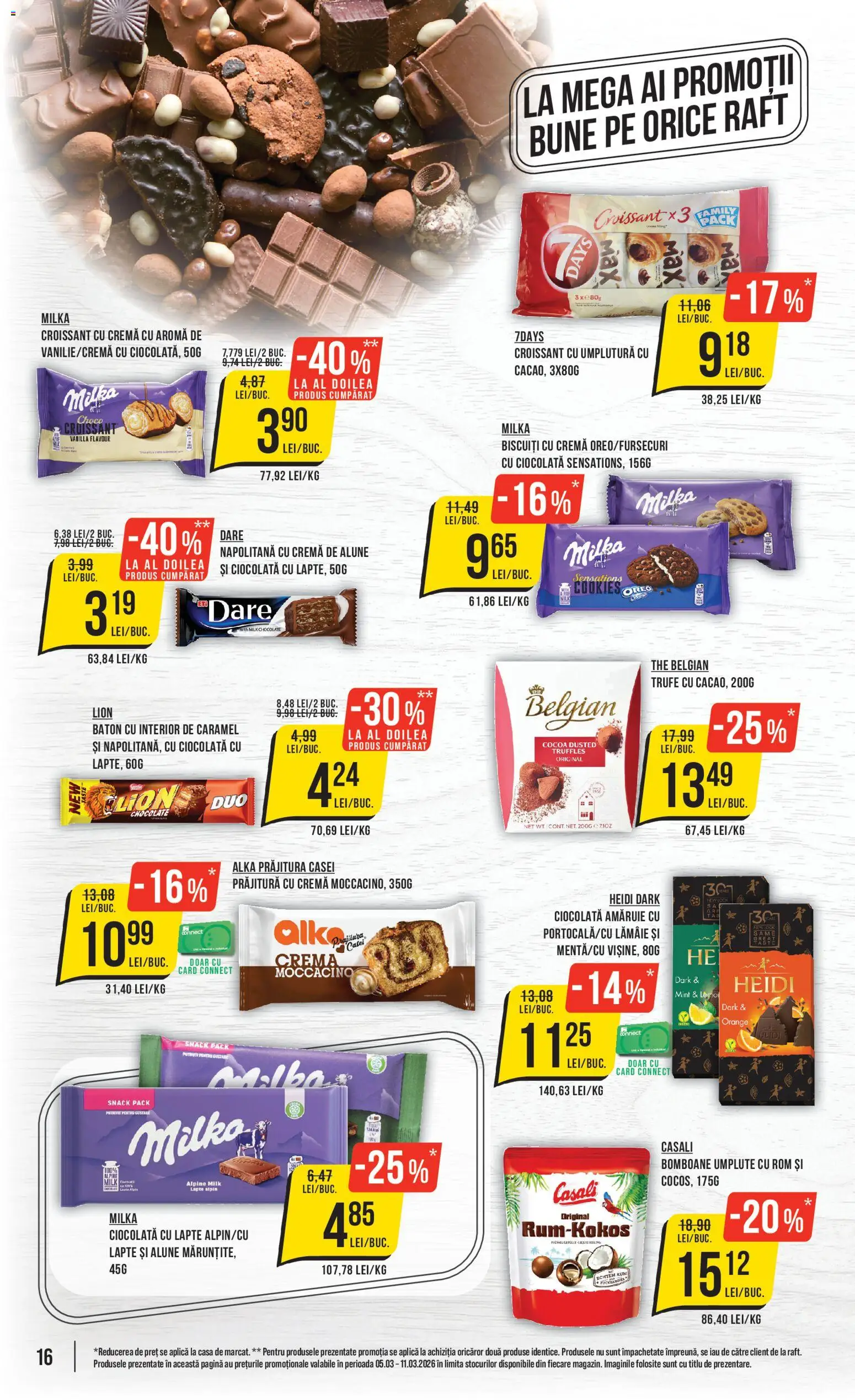 Noul catalog Mega Image – valabil de la 05.03.2026 | Pagină: 16 | Produse: Cremă, Ciocolată, Biscuiți, Lămâie
