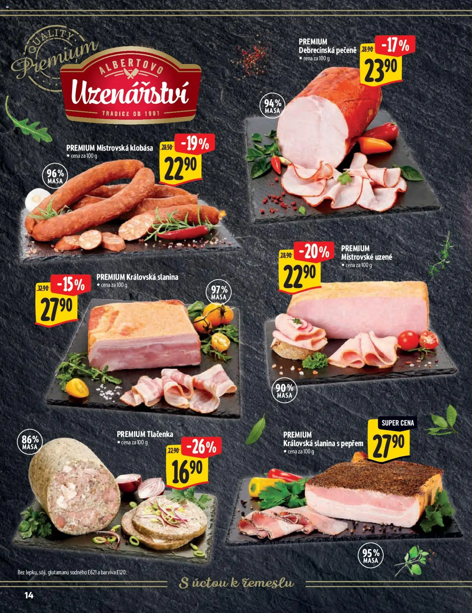Albert katalog - Hypermarket - Delikatesy od 03.12.2025 | Strana: 14 | Produkty: Klobása, Tlačenka, Slanina