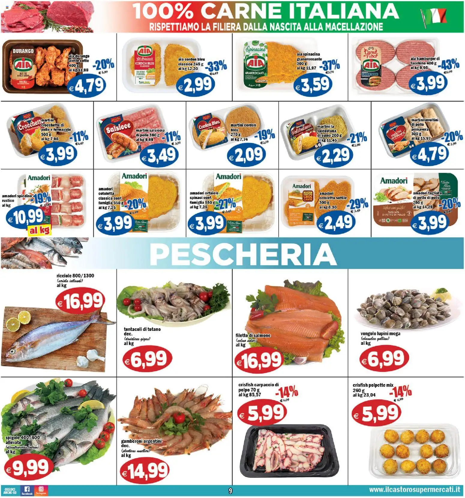 Volantino Il Castoro del 06.03.2026 | Pagina: 9 | Prodotti: Polpo, Tacchino, Formaggio, Crocchette