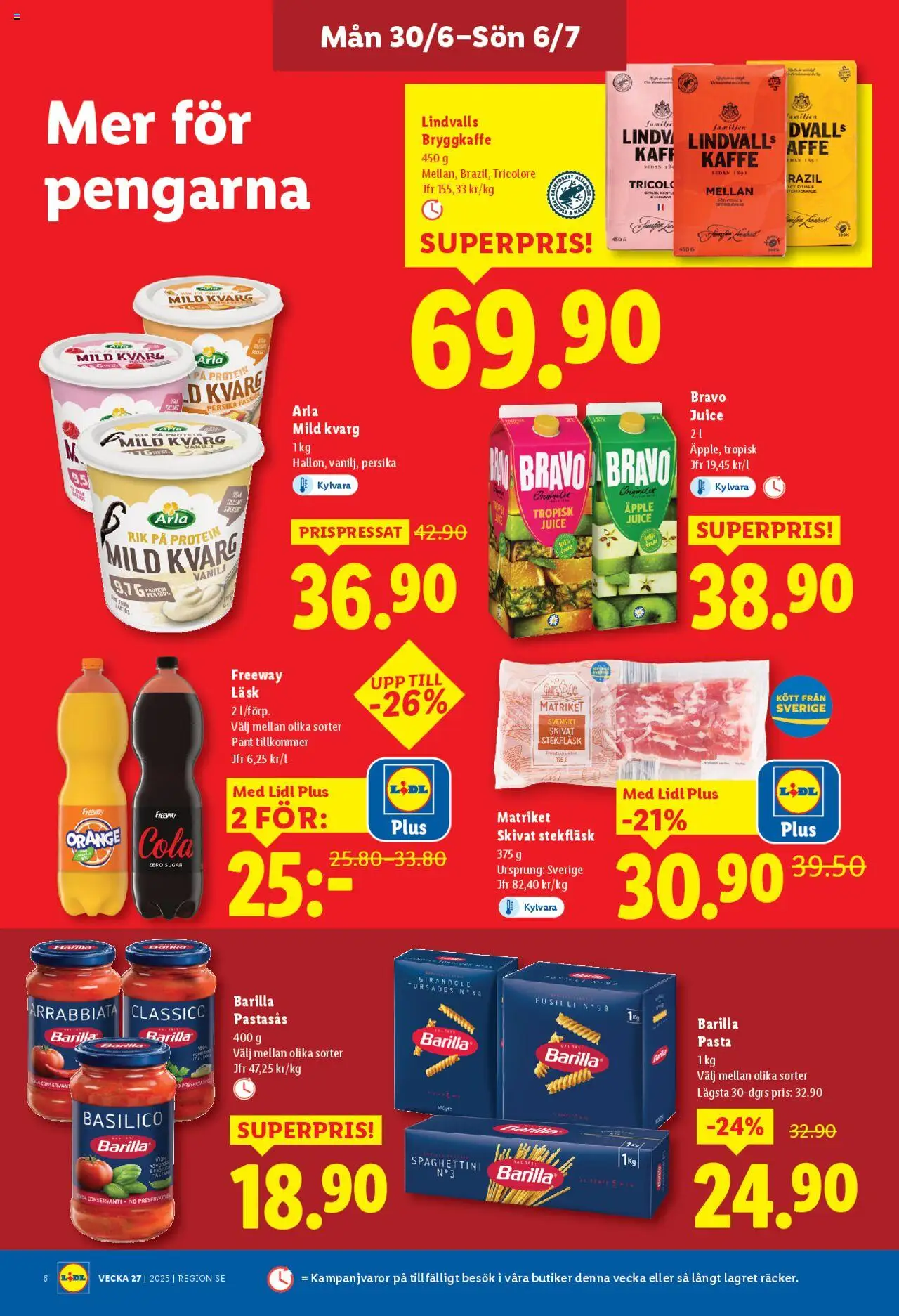 Lidl reklamblad aktuell från 30.06.2025 | Sida: 7 | Produkter: Juice, Äpple, Persika, Kvarg