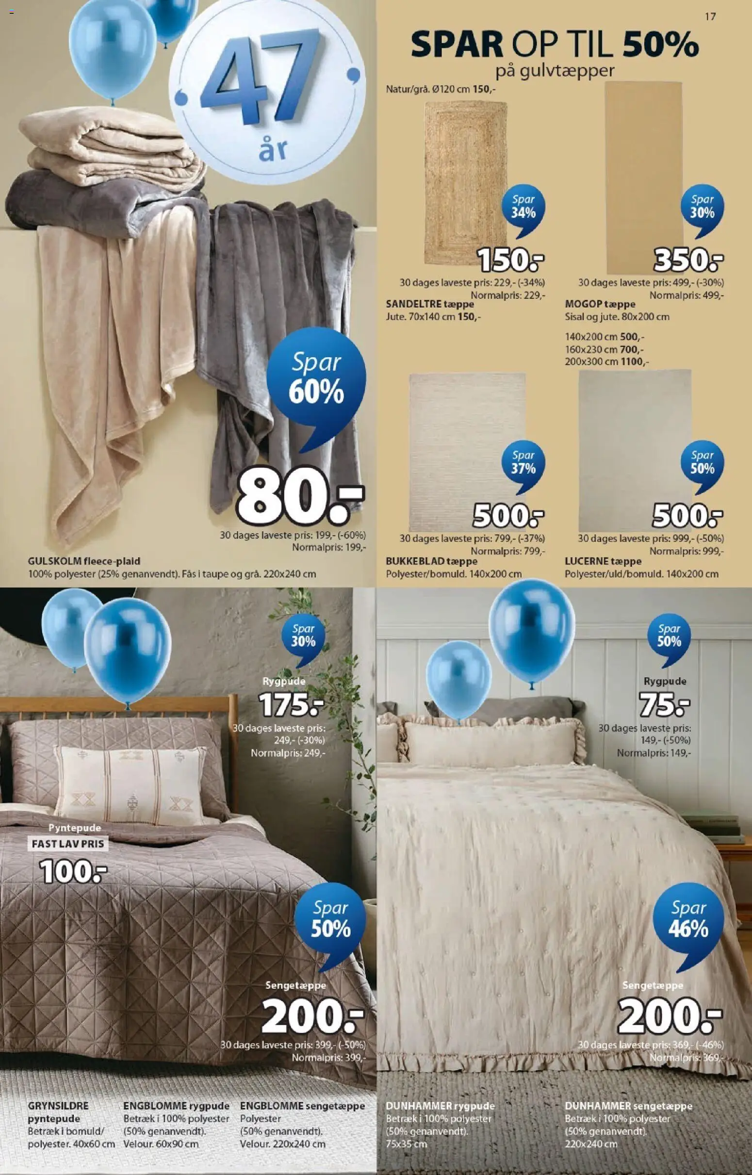 JYSK tilbudsavis – gyldig fra 17.04.2026 | Side: 17 | Produkter: Tæppe