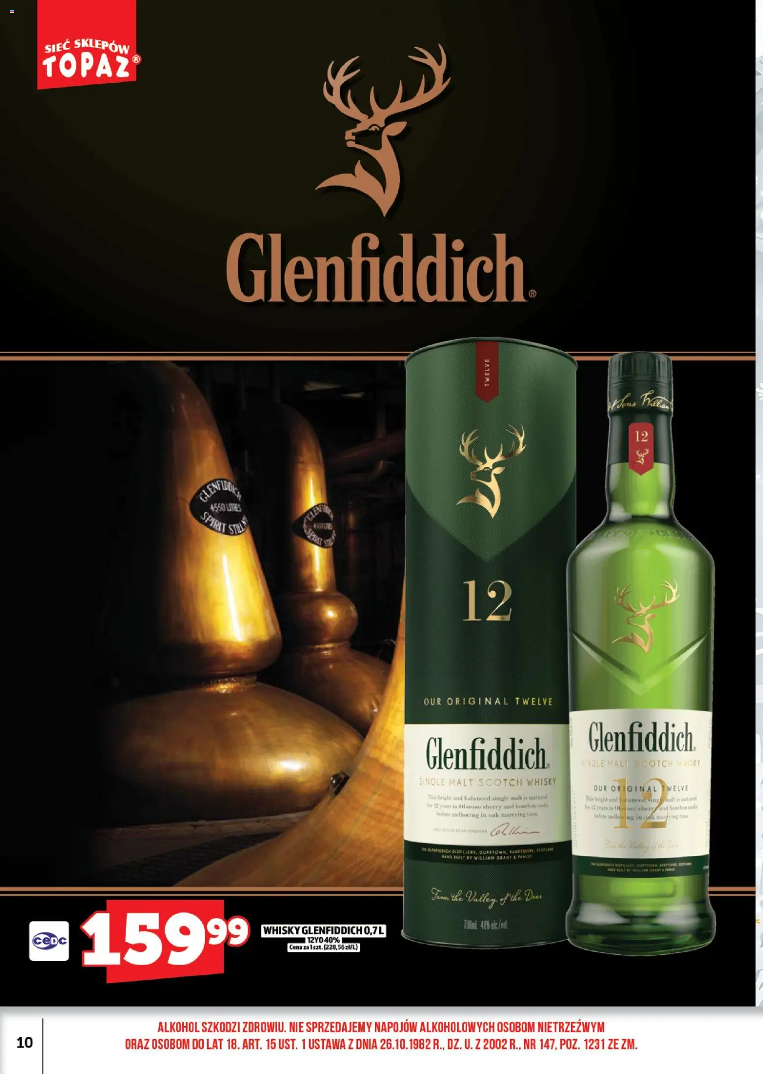 Topaz Gazetka alkoholowa od 01.12.2025 | Strona: 10 | Produkty: Bourbon, Whisky Single Malt, Alkohol, Whisky