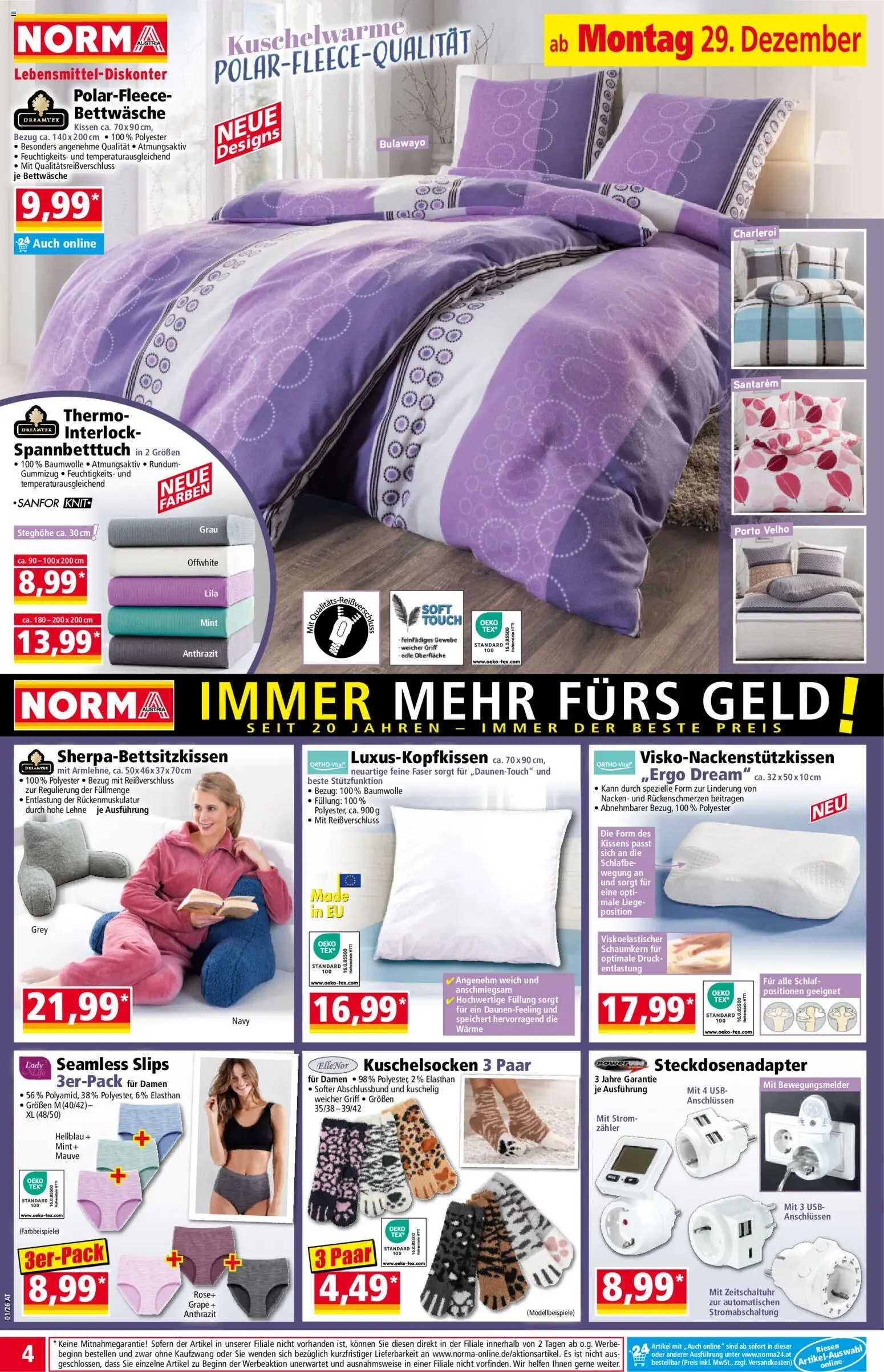 Norma Flugblatt gültig ab 29.12.2025 | Seite: 4 | Produkte: USB, Kissen