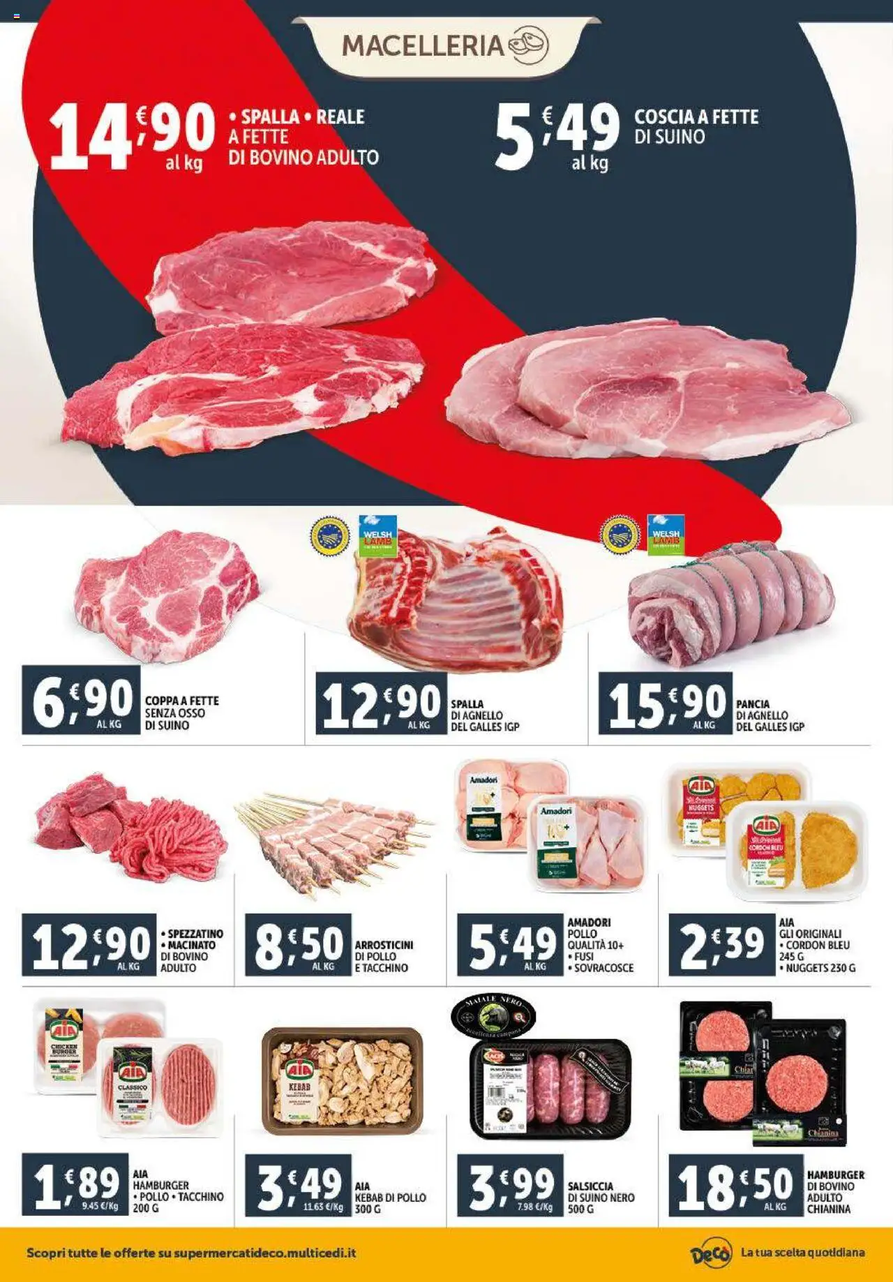 Volantino Decò del 23.09.2025 | Pagina: 4 | Prodotti: Tacchino, Salsiccia, Hamburger, Arrosticini