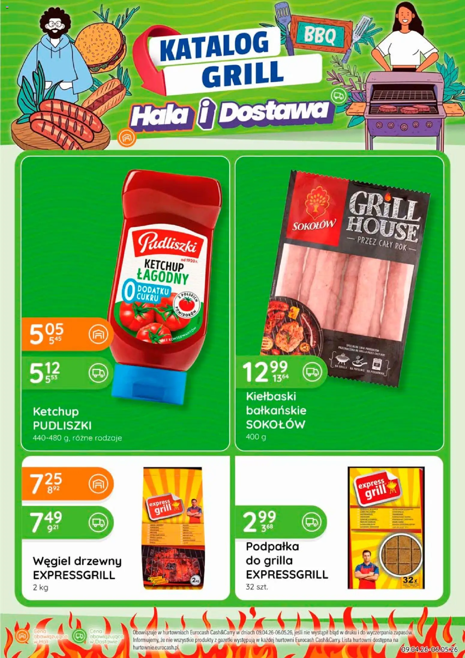 Eurocash gazetka - Grill od 09.04.2026 | Strona: 1 | Produkty: Ketchup, Grill, Kiełbaski