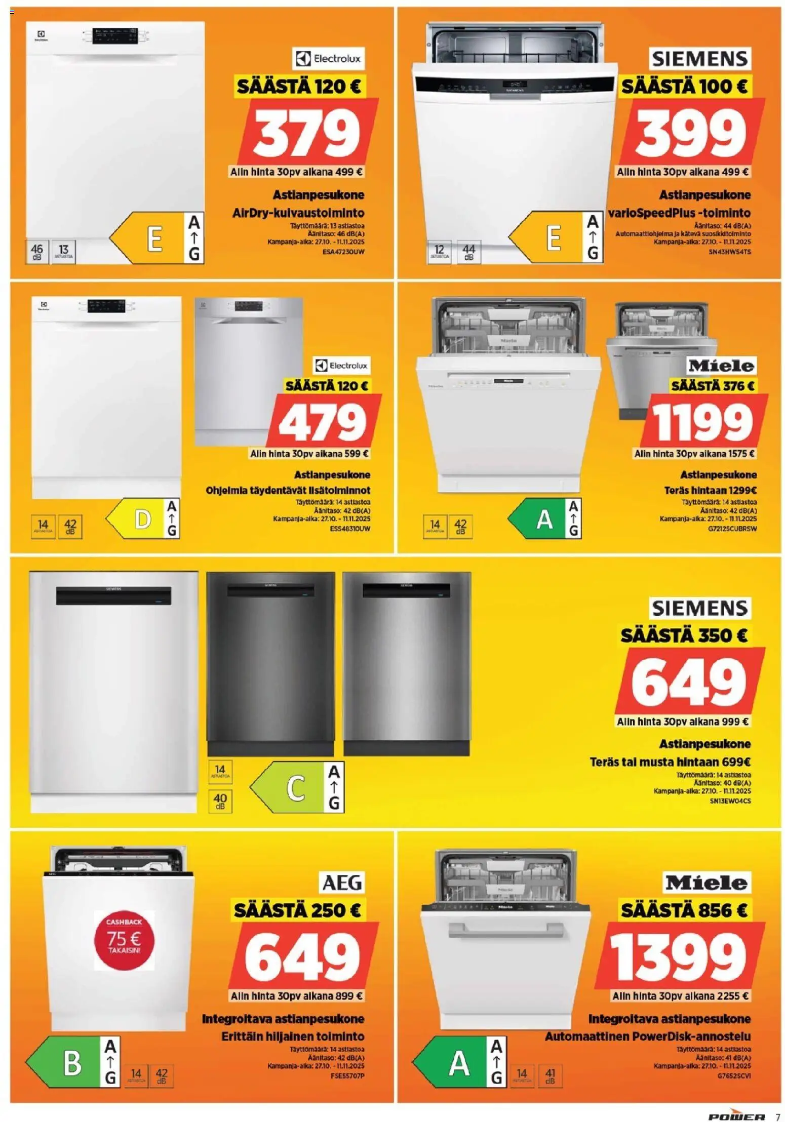 Power tarjoukset – voimassa 03.11.2025 alkaen | Sivu: 7 | Tuotteet: Astianpesukone