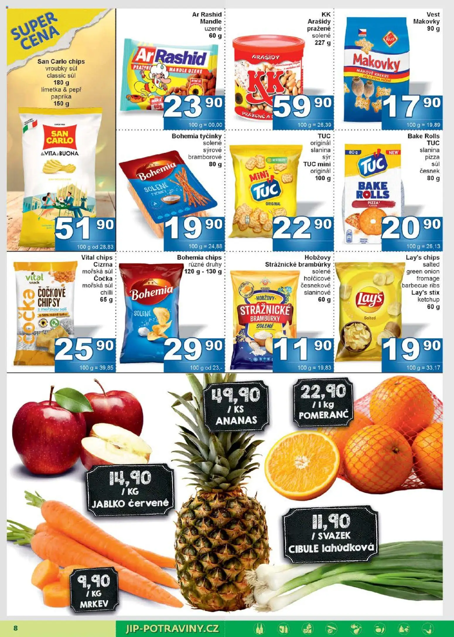 Jip leták od 17.12.2025 | Strana: 8 | Produkty: Pizza, Mrkev, Cizrna, Lay's