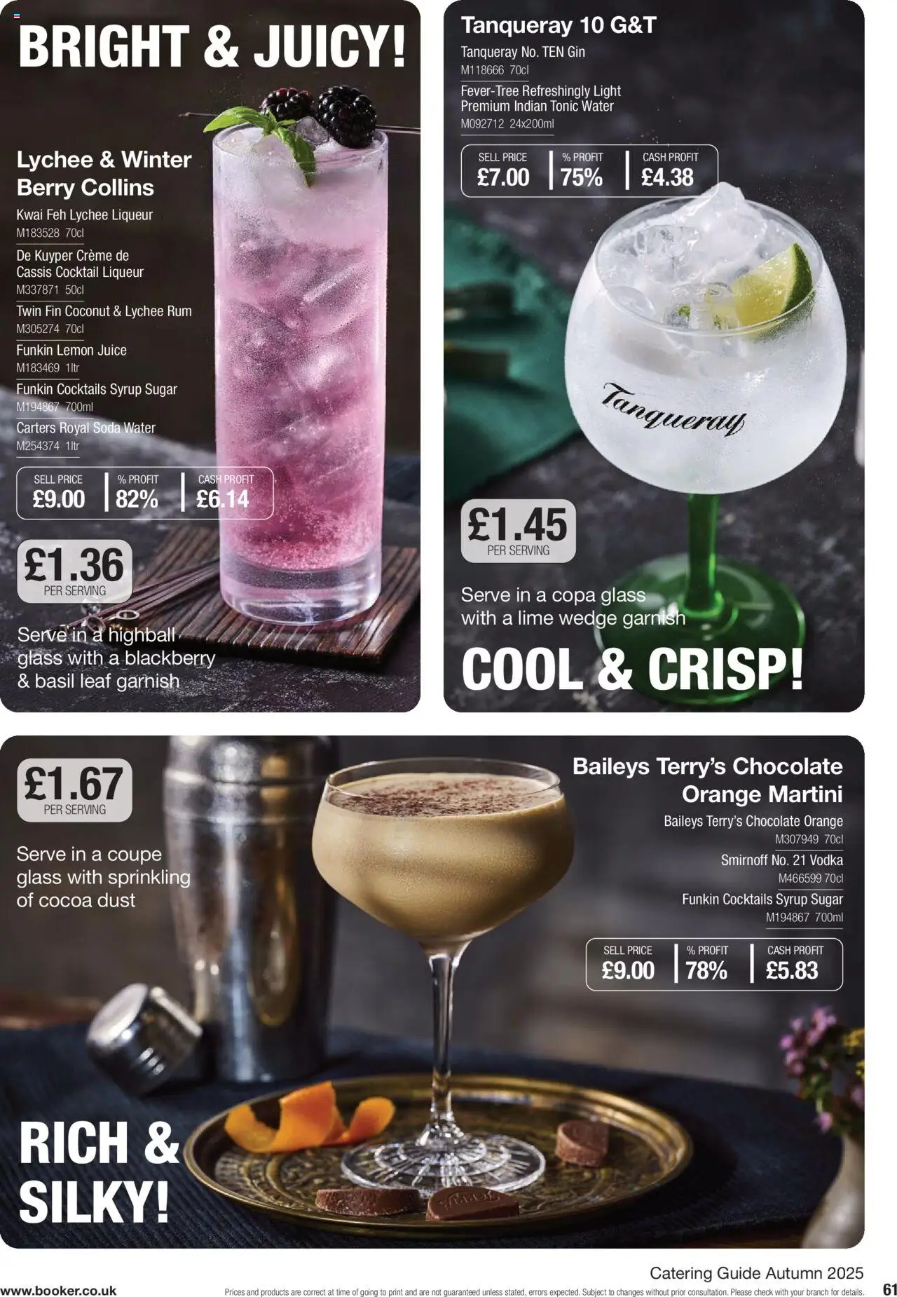 {H1} | Page: 61 | Products: Lemon juice, Chocolate, Gin, Cocoa