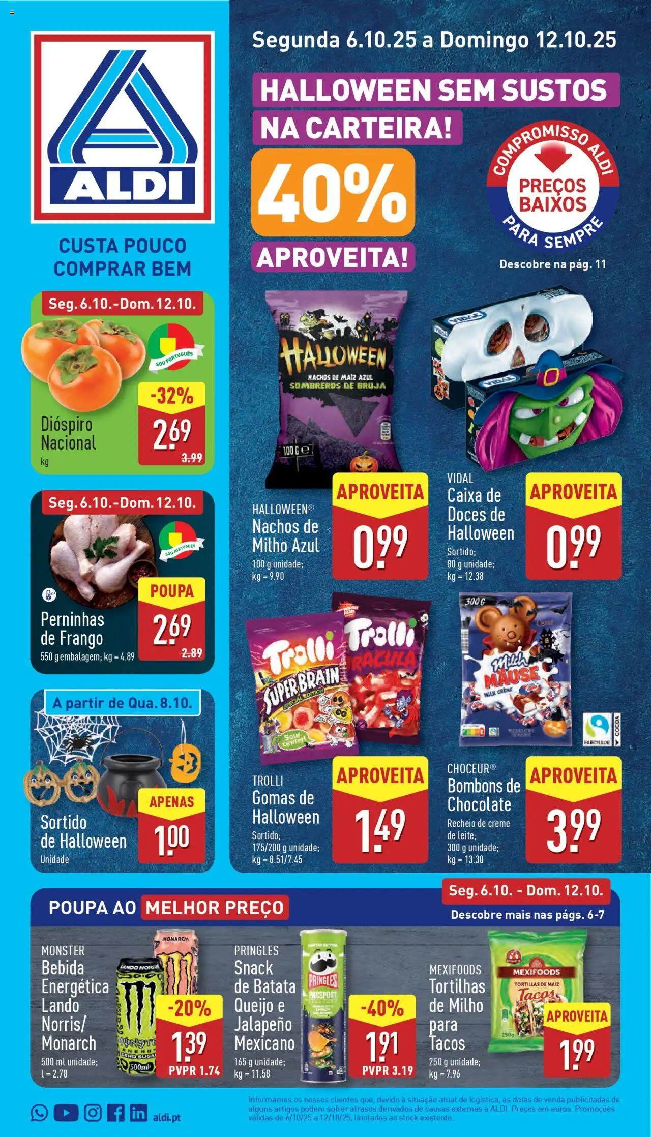 Aldi folheto │ válido de 06.10.2025 | Página: 1 | Produtos: Batata, Queijo, Doces, Bebida