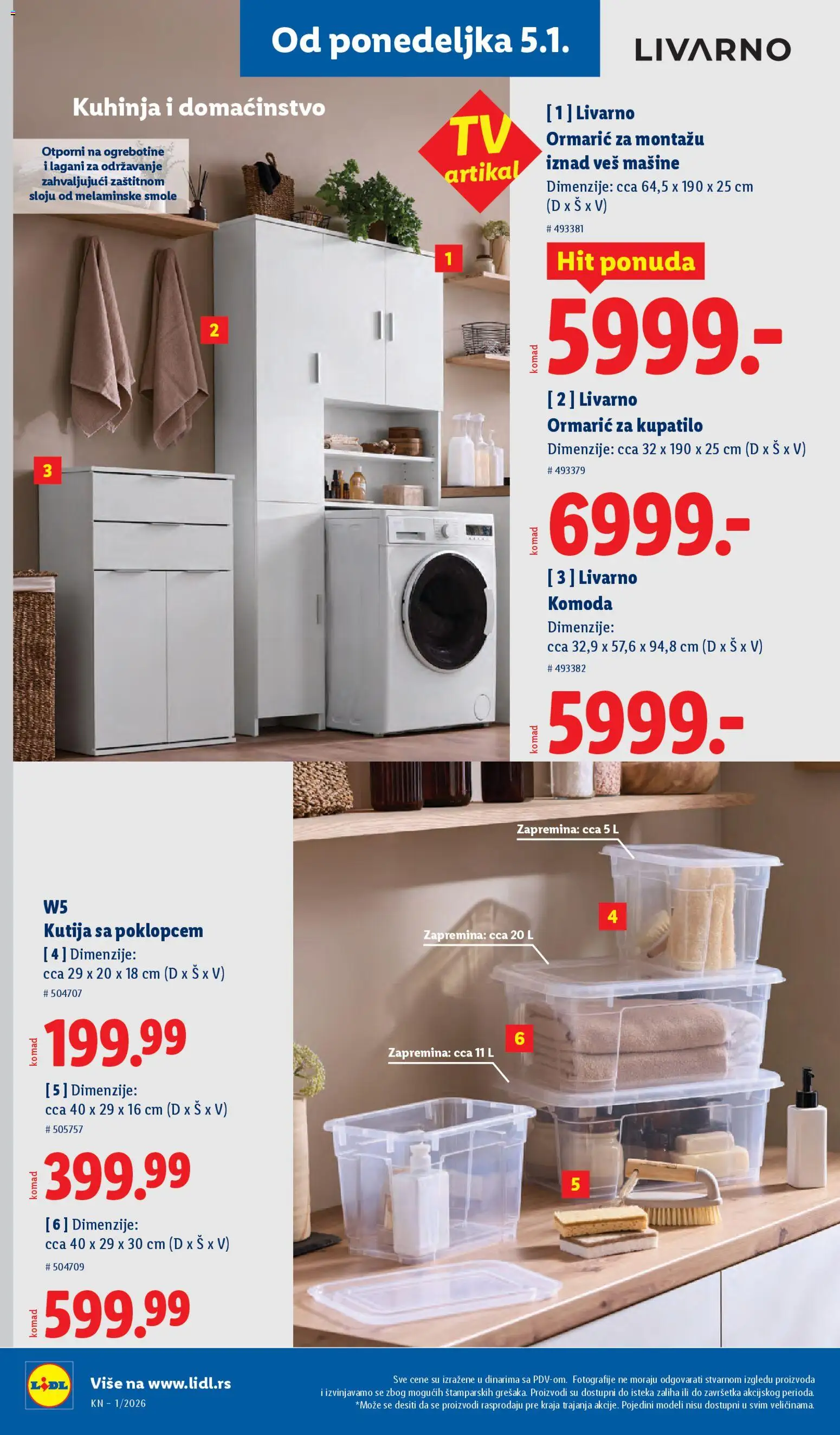 Lidl katalog - važi od 02.01.2026 | Strana: 70 | Proizvode: Komoda, W5, Kuhinja, Kutija