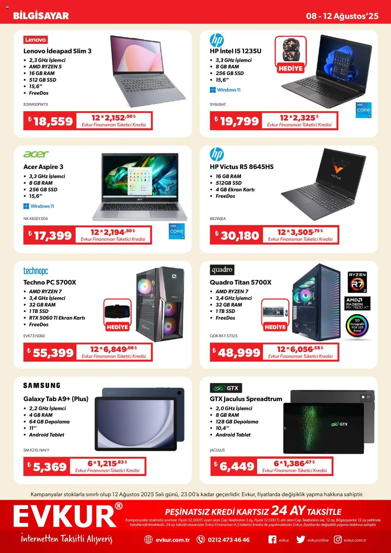 Evkur Katalog - 08.08.2025 tarihinden itibaren geçerlidir | Sayfa: 5 | Ürünler: Tablet, PC, Bilgisayar