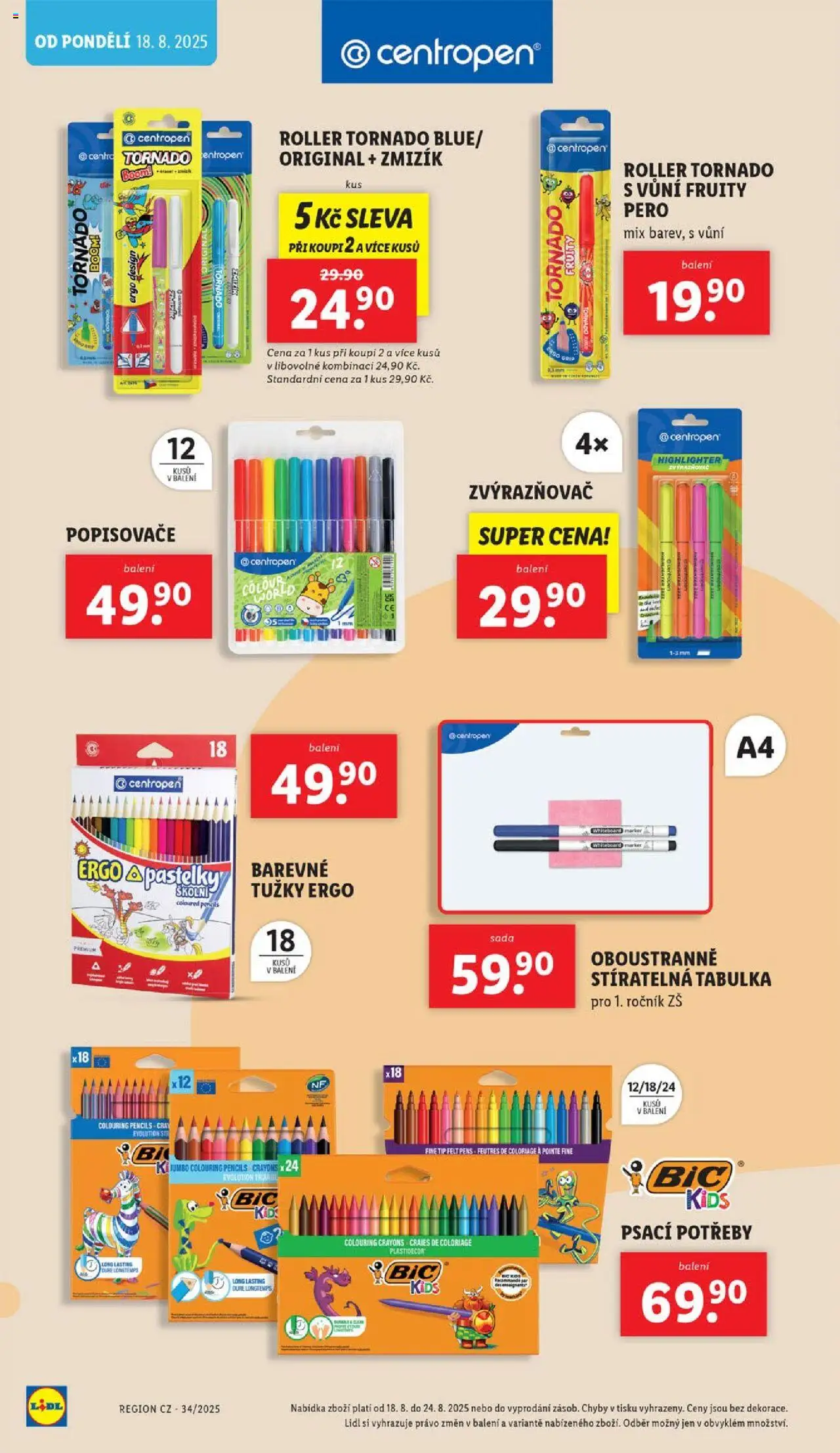 Lidl leták - Hurá do lavic od 04.08.2025 | Strana: 22 | Produkty: Pastelky, Pero