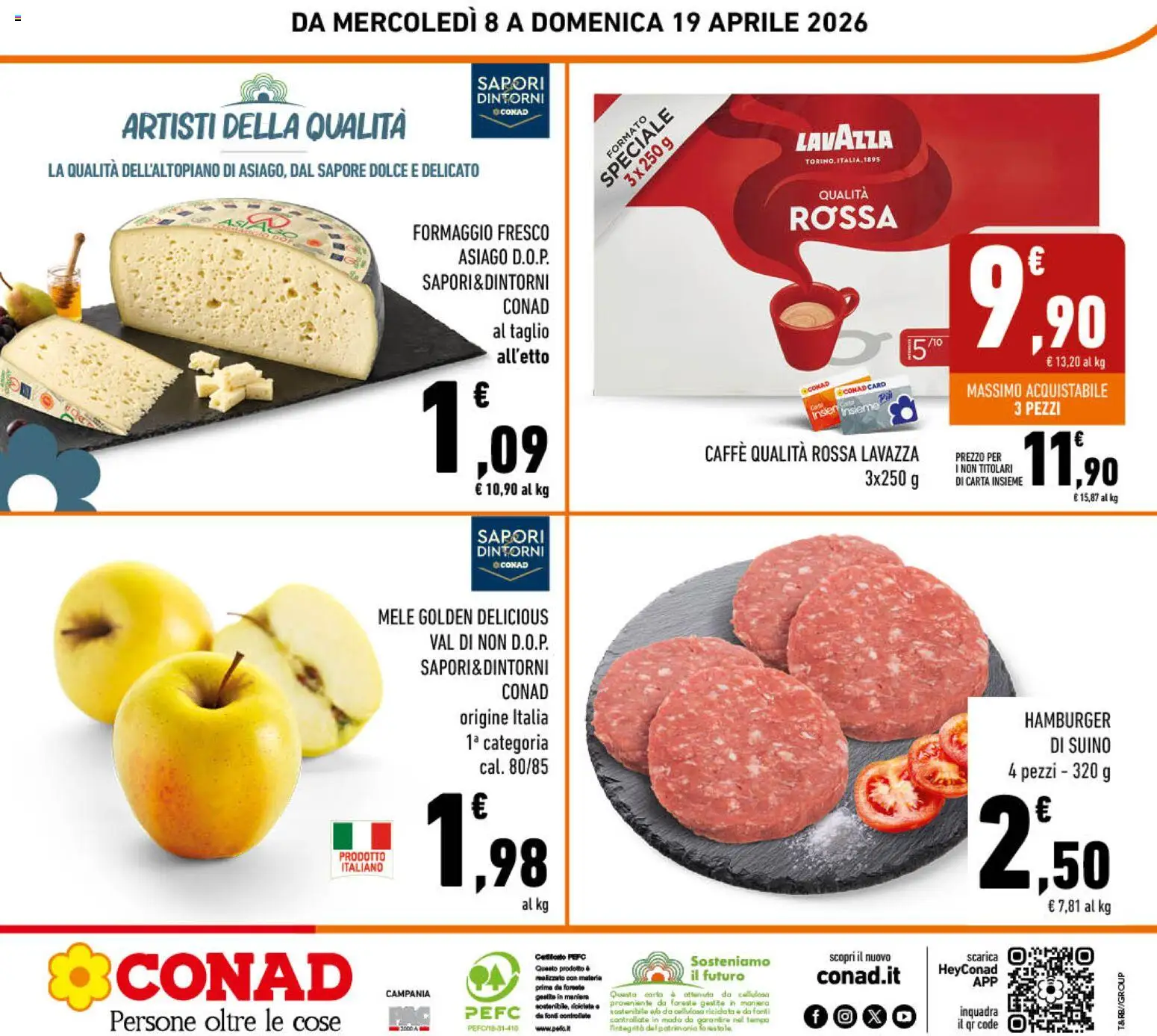 Volantino Conad del 08.04.2026 | Pagina: 24 | Prodotti: Caffè, Suino, Formaggio, Lavazza