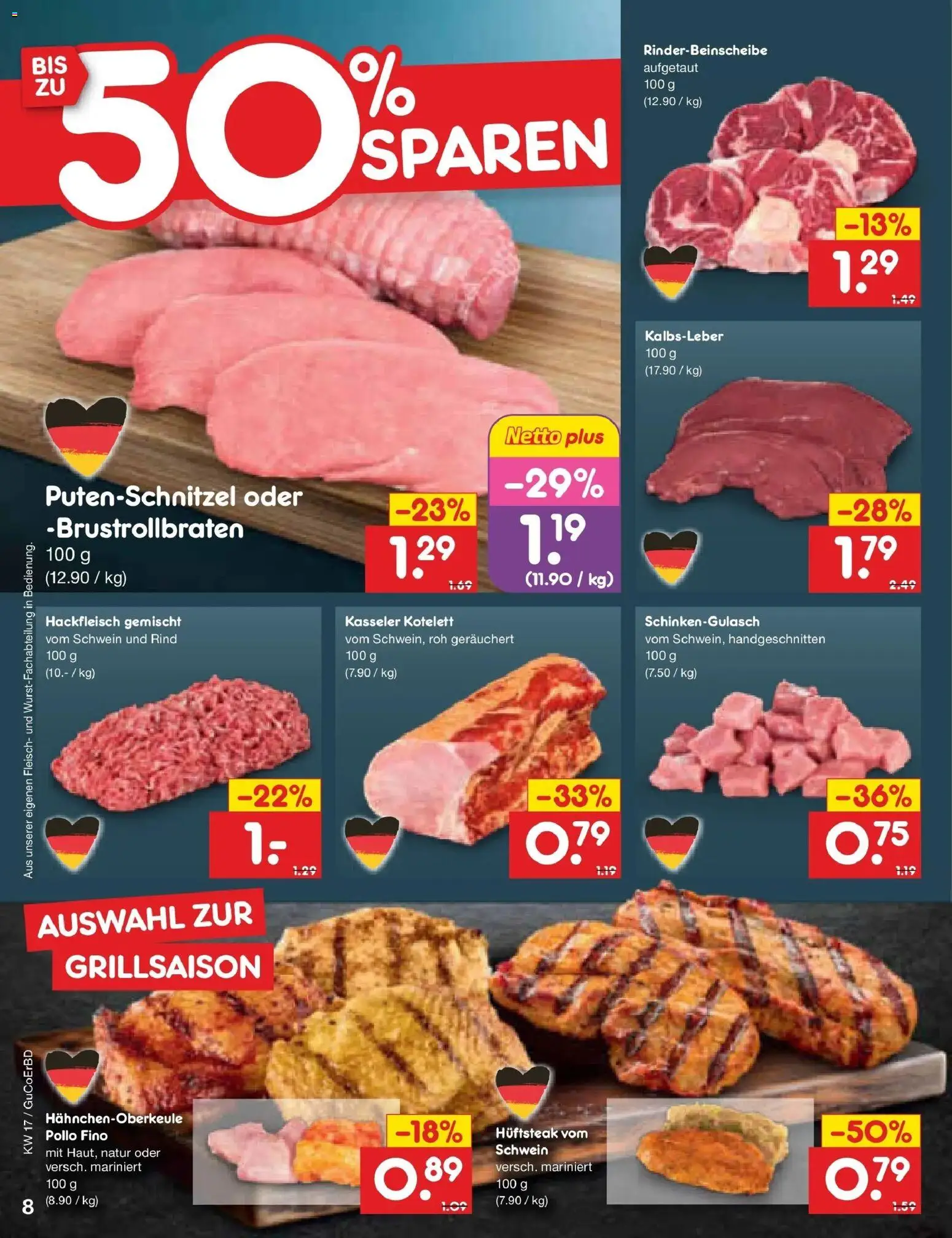 Netto Marken-Discount Prospekt Jena-Lobeda	 – gültig ab 20.04.2026 | Seite: 10 | Produkte: Kalbsleber, Putenschnitzel, Fleisch, Hackfleisch