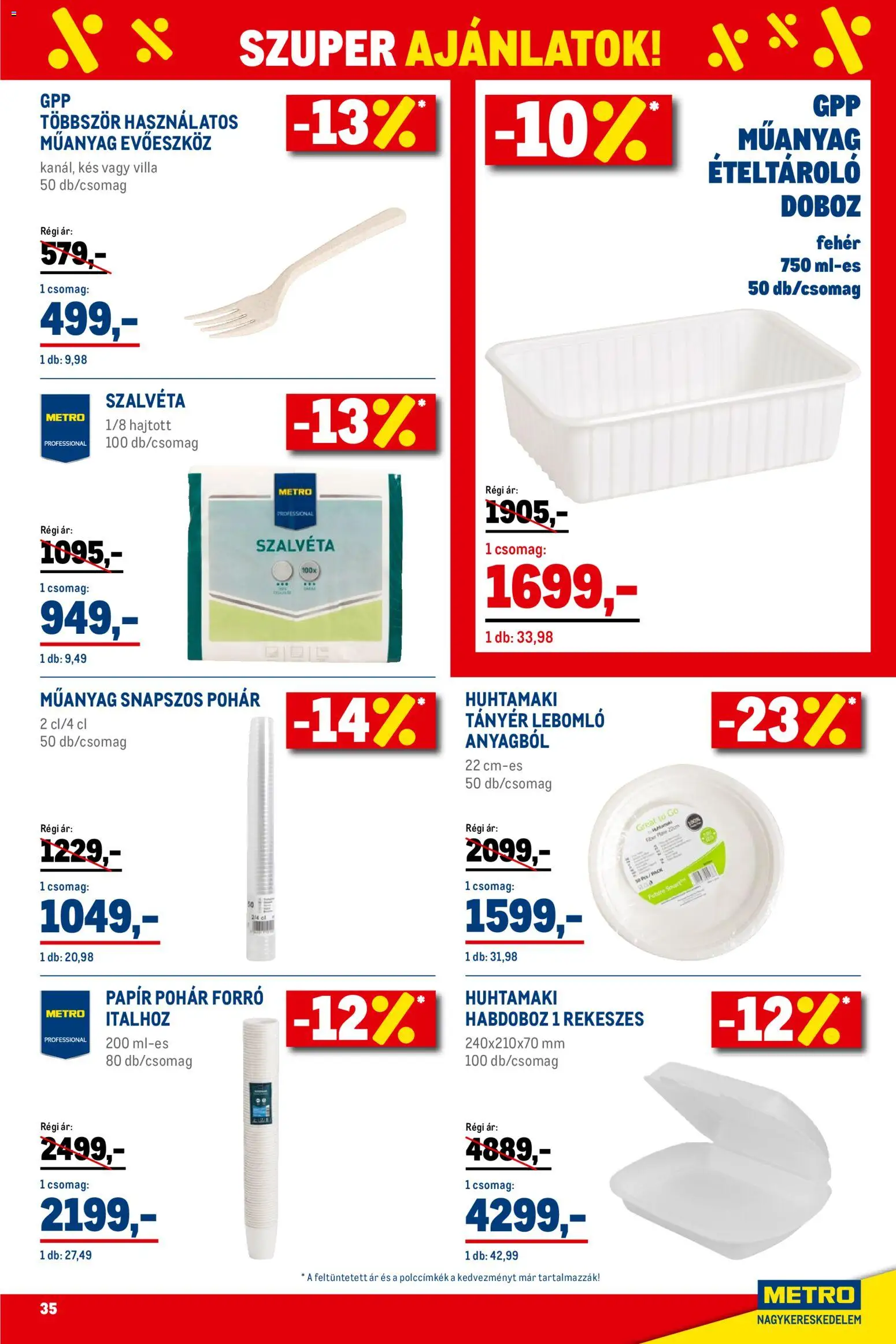 Metro akciós ujság - amely érvényes a következő dátumtól: 01.02.2026 | Oldal: 35 | Termékek: Evőeszköz, Doboz, Tányér, Pohár