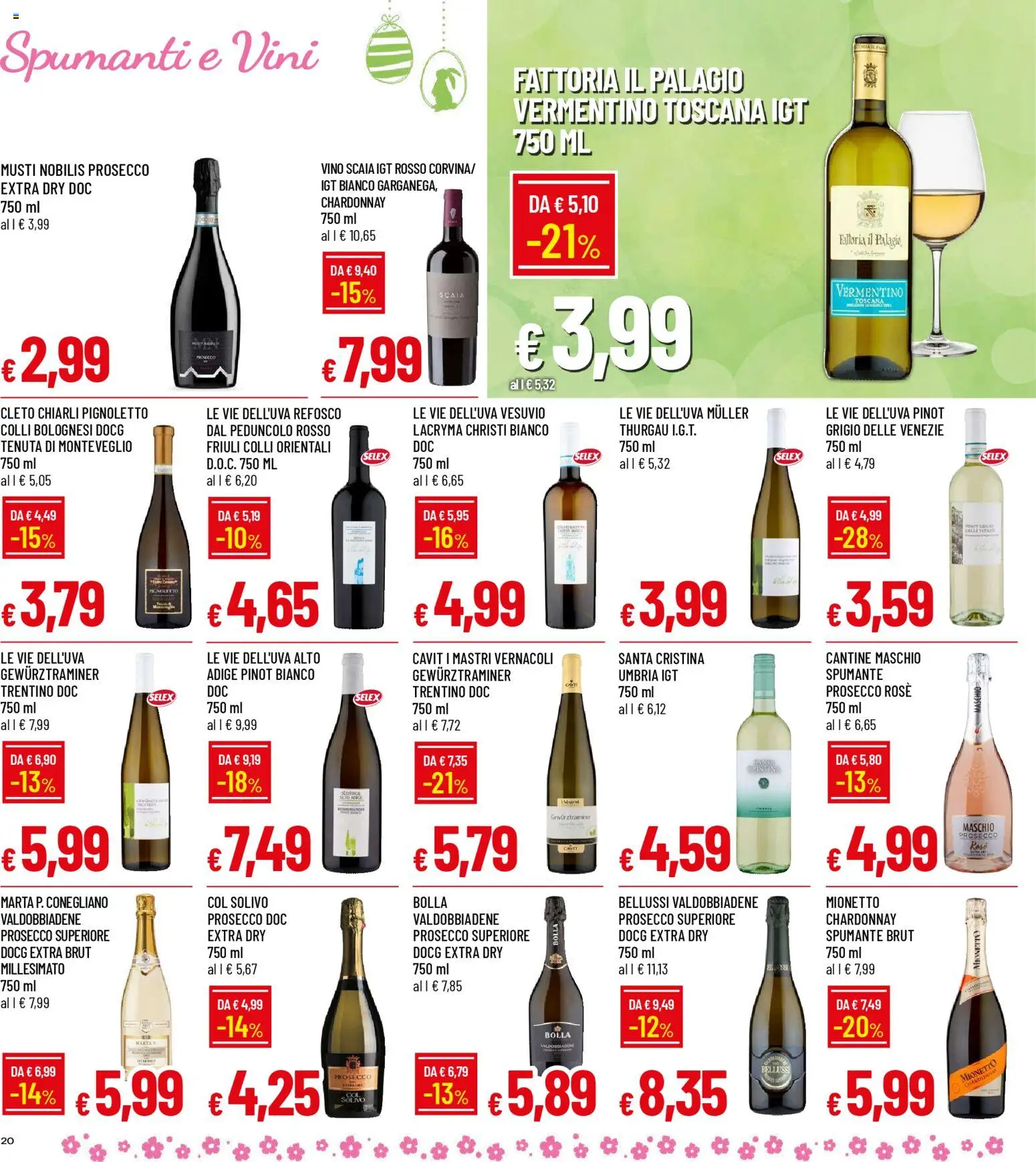 Volantino Galassia del 26.03.2026 | Pagina: 20 | Prodotti: Prosecco, Vino, Spumante, Scala