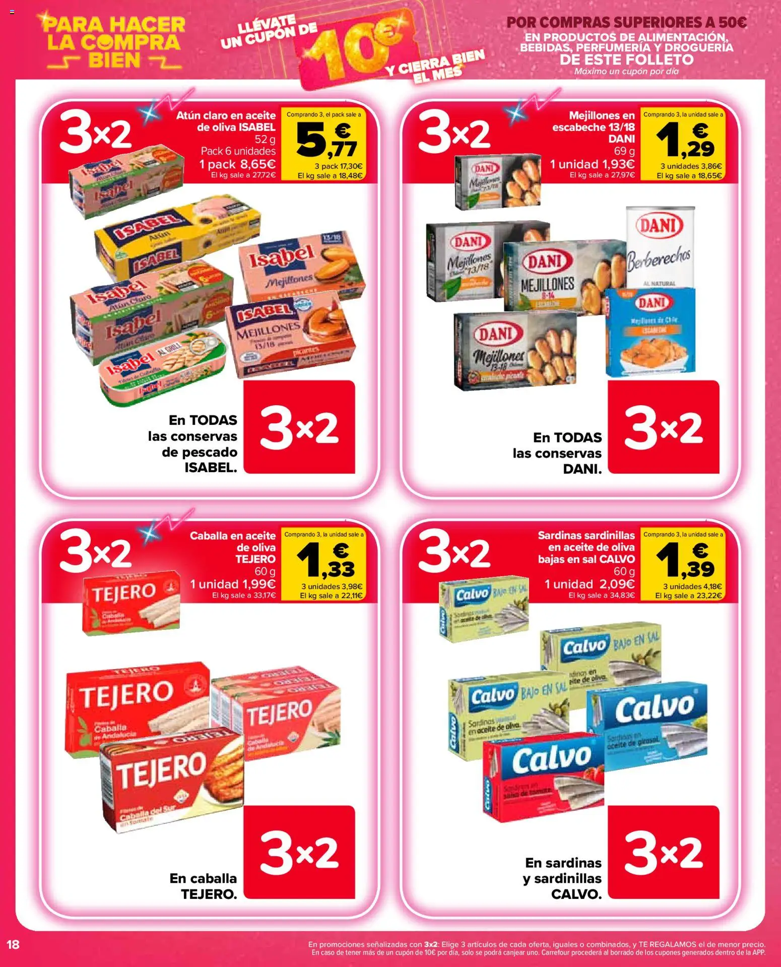 Carrefour Market folleto │ válido desde el 12.03.2026 | Página: 18 | Productos: Sardinillas, Aceite de oliva, Σταθμός εργασίας, Atún claro