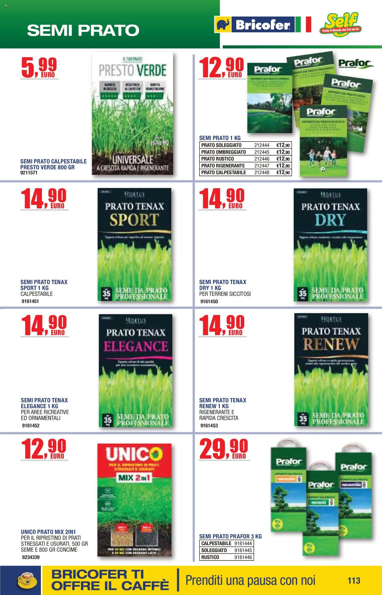 Volantino Bricofer del 14.04.2026 | Pagina: 113 | Prodotti: Concime, Caffè, Tè
