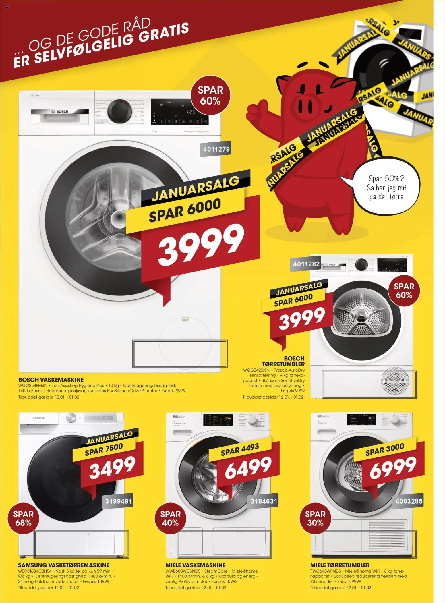 Punkt1 tilbudsavis – gyldig fra 12.01.2026 | Side: 3 | Produkter: Vaskemaskine, Tørretumbler, Tøj