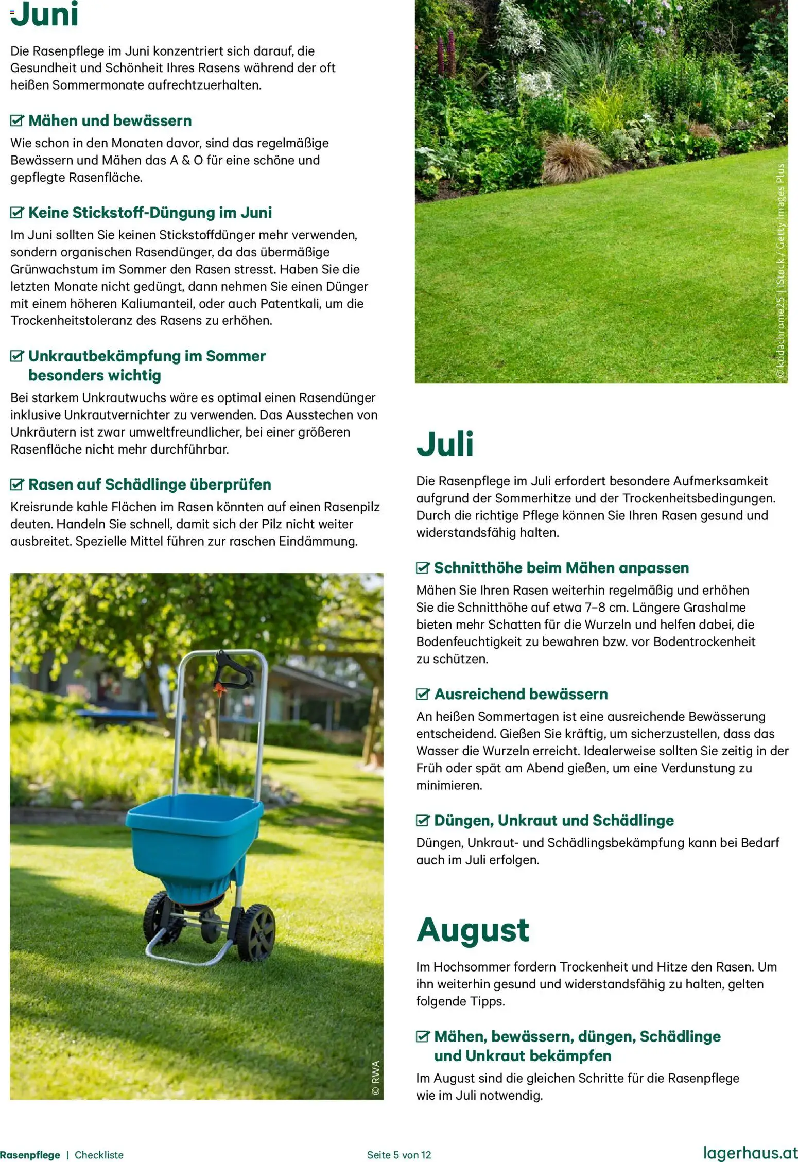 Lagerhaus  Checkliste Rasenpflege gültig ab 01.01.2025 | Seite: 5 | Produkte: Wasser