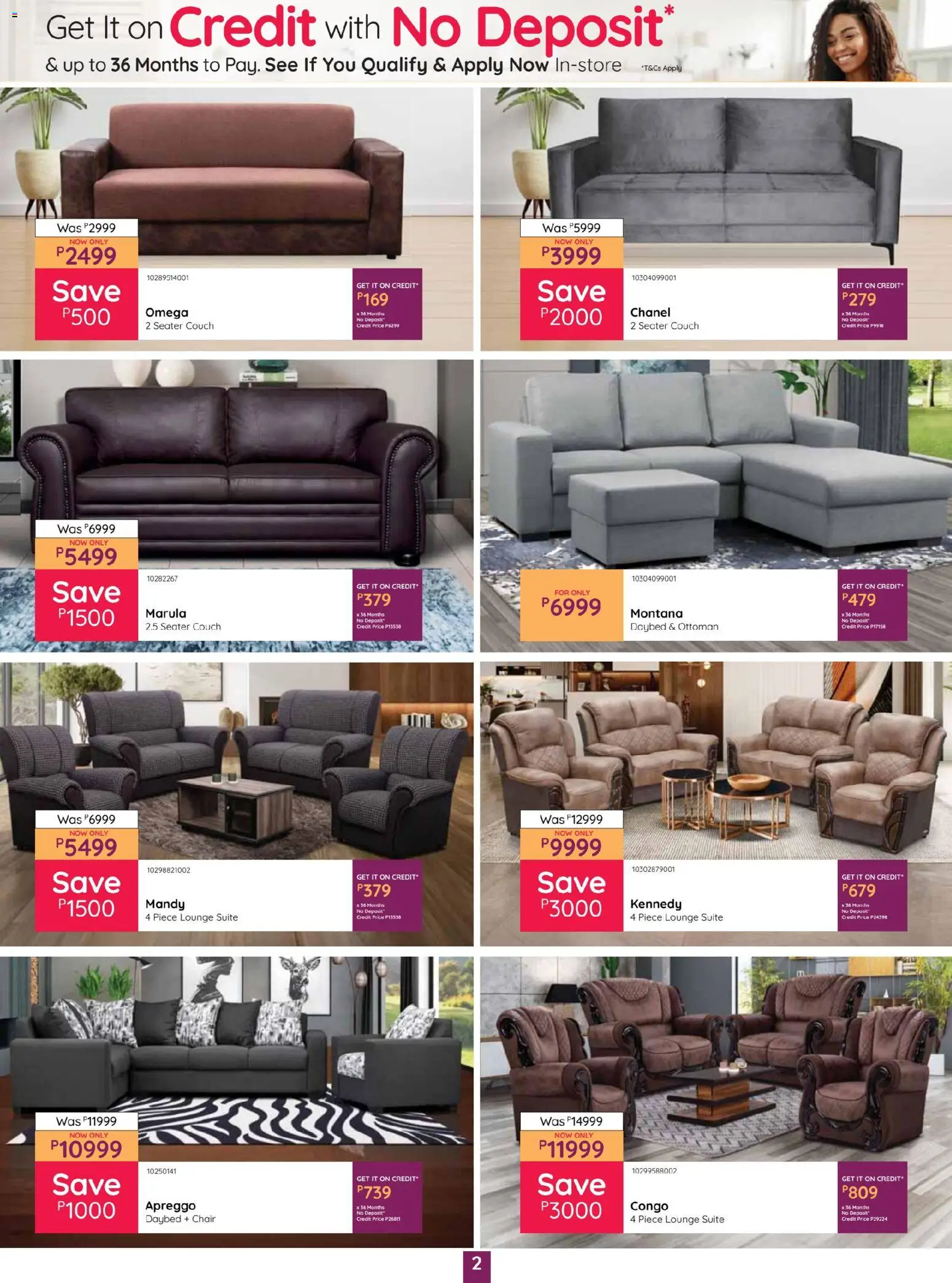 New Bradlows catalogue – valid from 29.12.2025 | Page: 2 | Products: Couch, Chair, Lounge suite, Ottoman