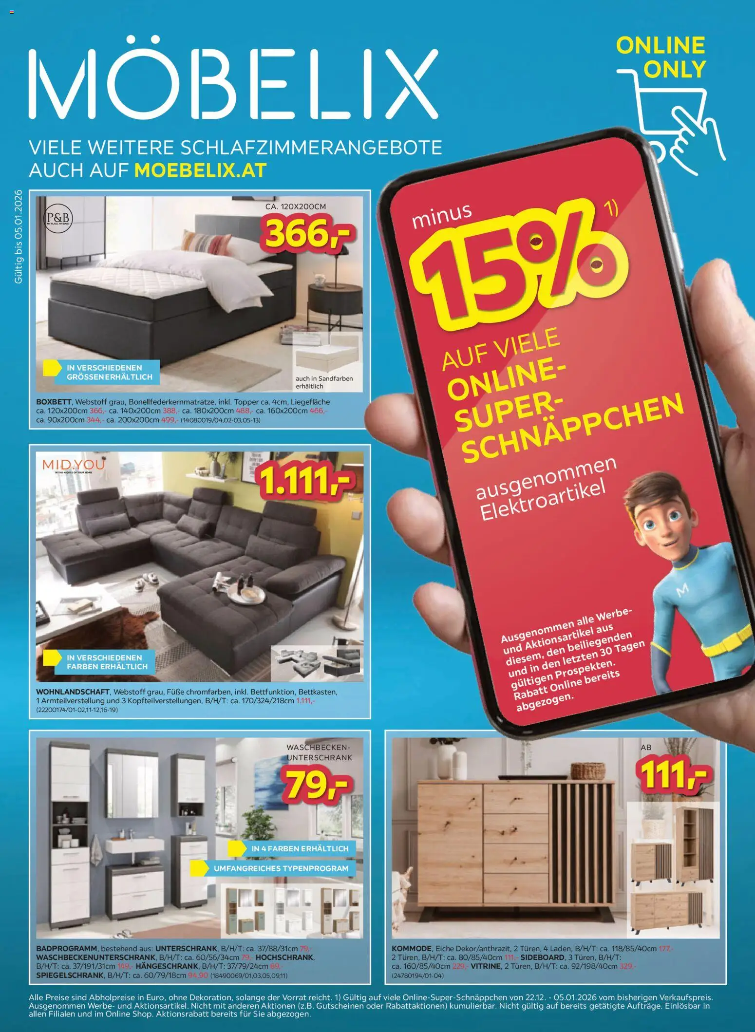 Möbelix Bestpreisnews gültig ab 22.12.2025 | Seite: 1 | Produkte: Waschbecken