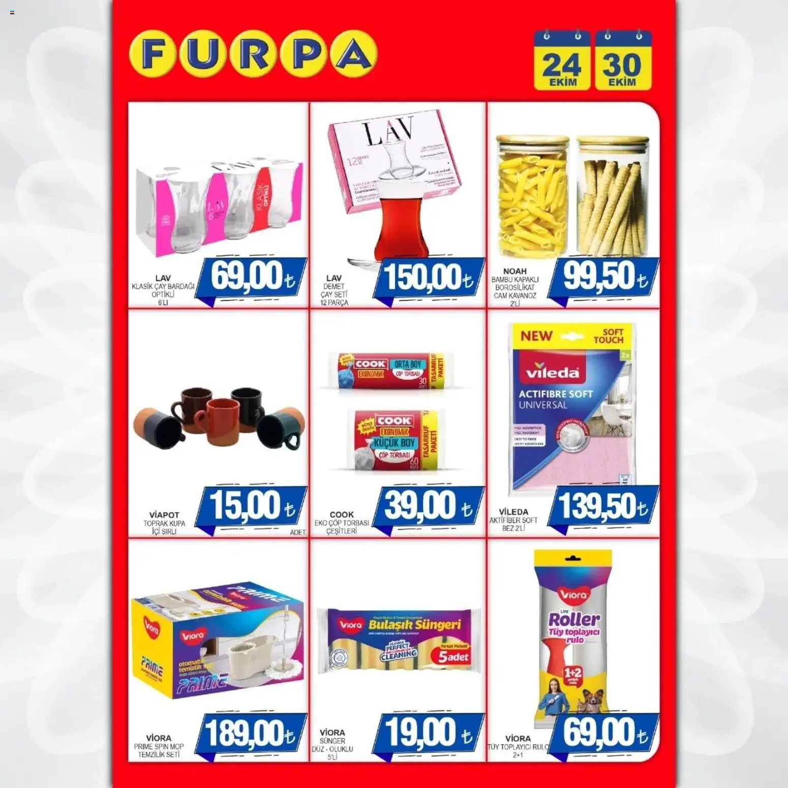 Furpa Katalog Muhteşem Fiyatlar - 24.10.2025 tarihinden itibaren geçerlidir | Sayfa: 9 | Ürünler: Çöp torbası, Tüy toplayıcı, Çay, Çay bardağı