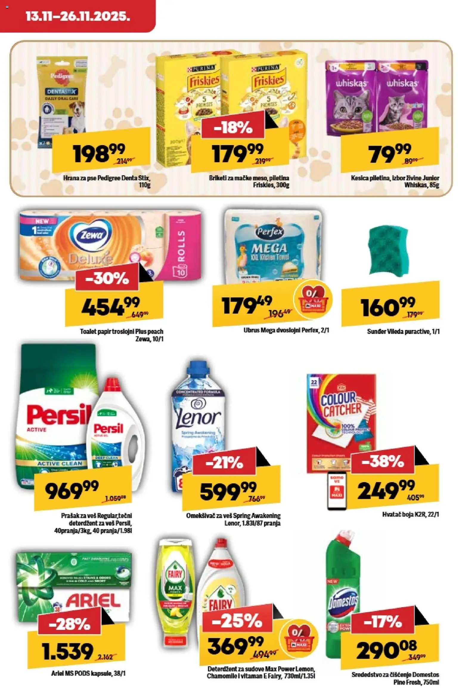 Maxi katalog - važi od 13.11.2025 | Strana: 21 | Proizvode: Deterdžent, Piletina, Whiskas, Omekšivač za veš