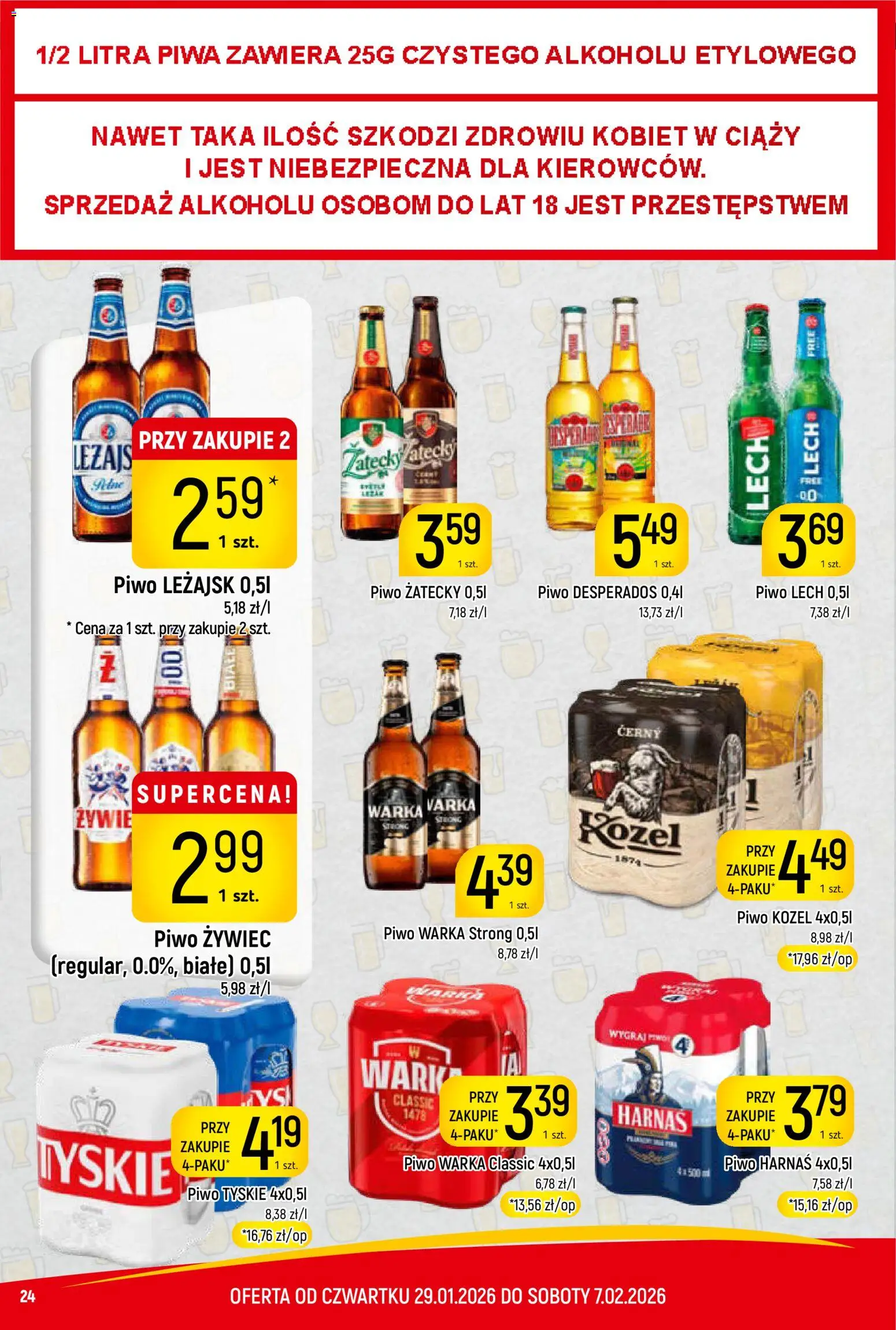 Piotruś Pan Gazetka od 29.01.2026 | Strona: 24 | Produkty: Piwo Desperados, Piwo Warka, Tyskie, Piwo