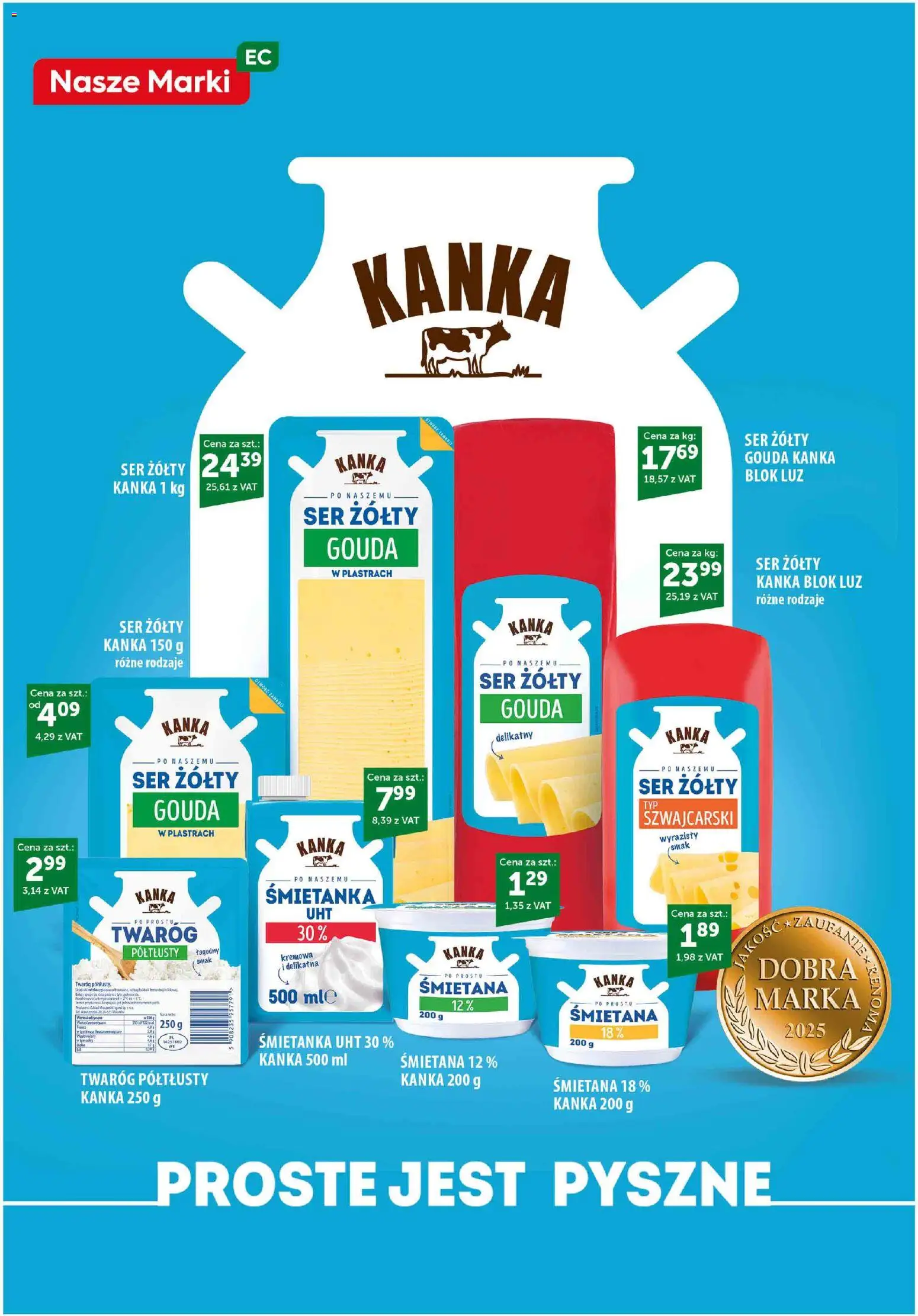 Eurocash Gazetka - Codziennie Potwierdzona Świeżość od 15.12.2025 | Strona: 4 | Produkty: Twaróg półtłusty, Ser, Śmietana, Twaróg