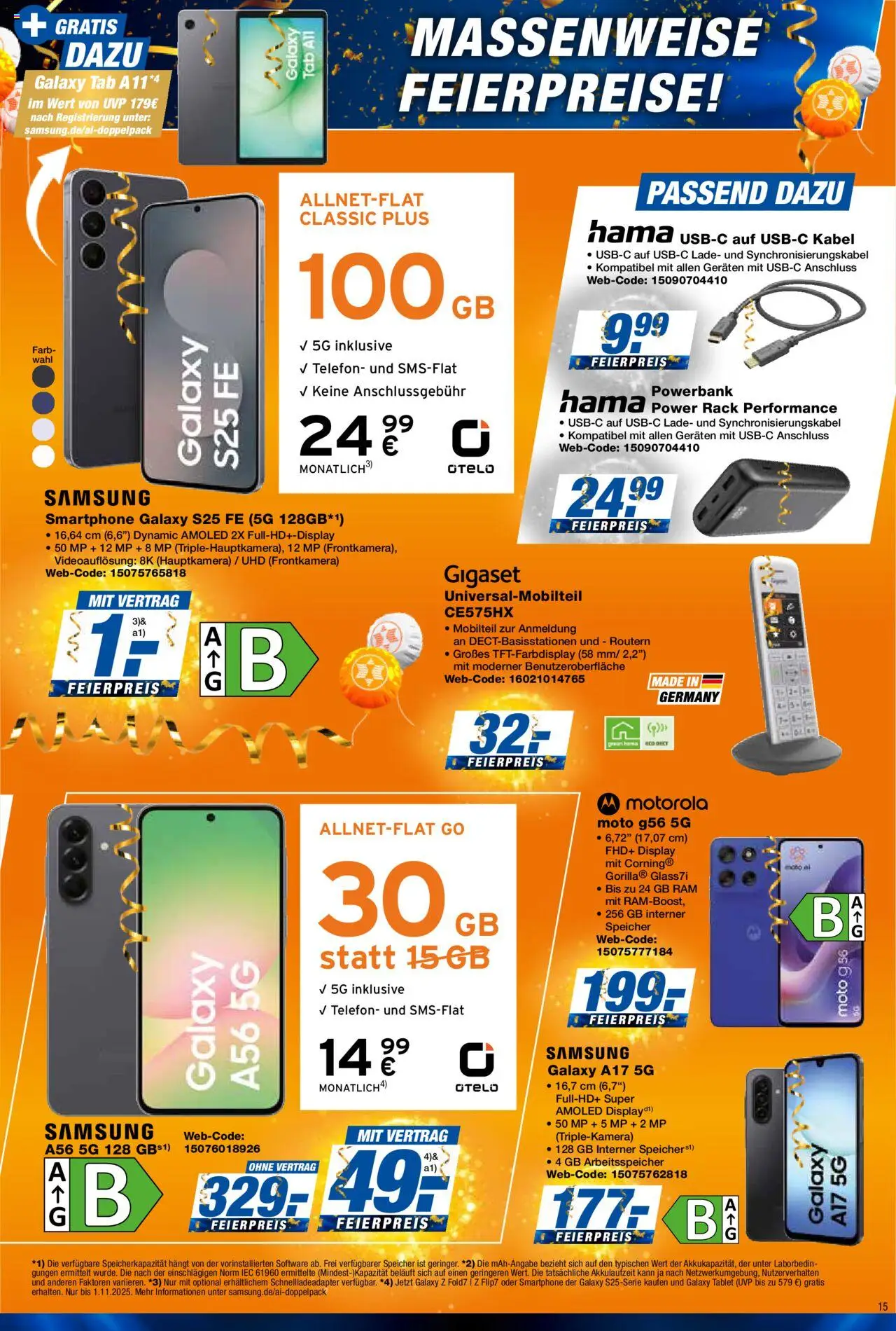 Expert Prospekt 	 – gültig ab 10.10.2025 | Seite: 15 | Produkte: Kabel, Samsung, Powerbank, Tablet