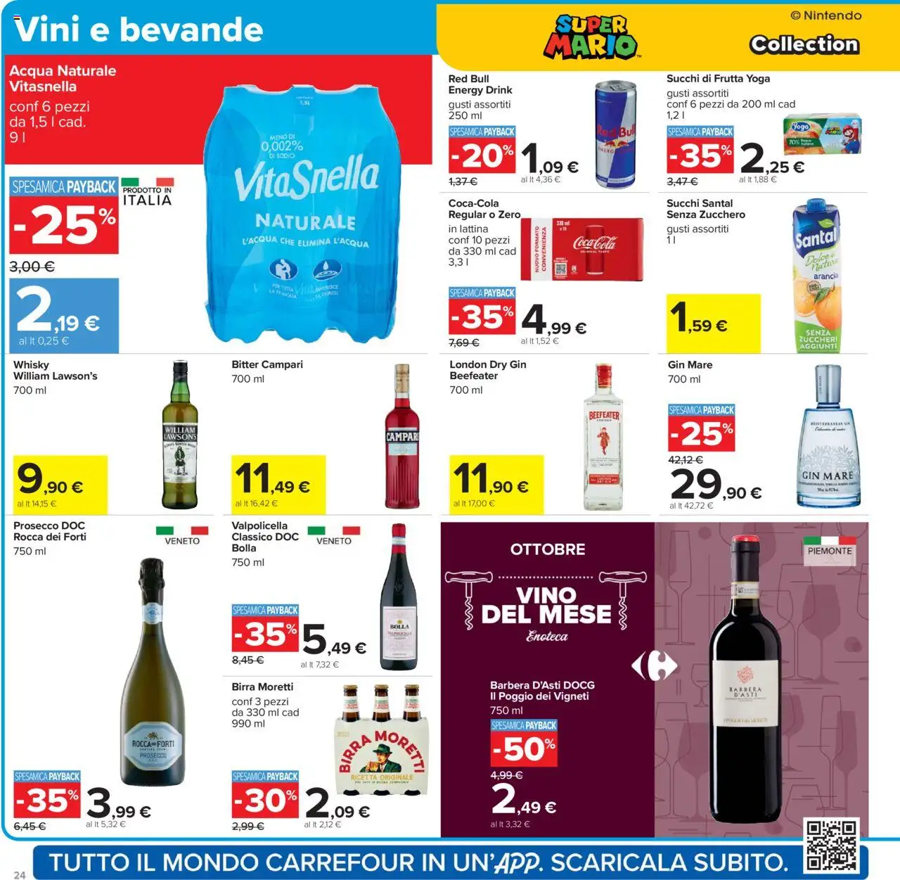 Volantino Carrefour del 10.10.2025 | Pagina: 24 | Prodotti: Whisky, Birra Moretti, Acqua naturale, Arancia