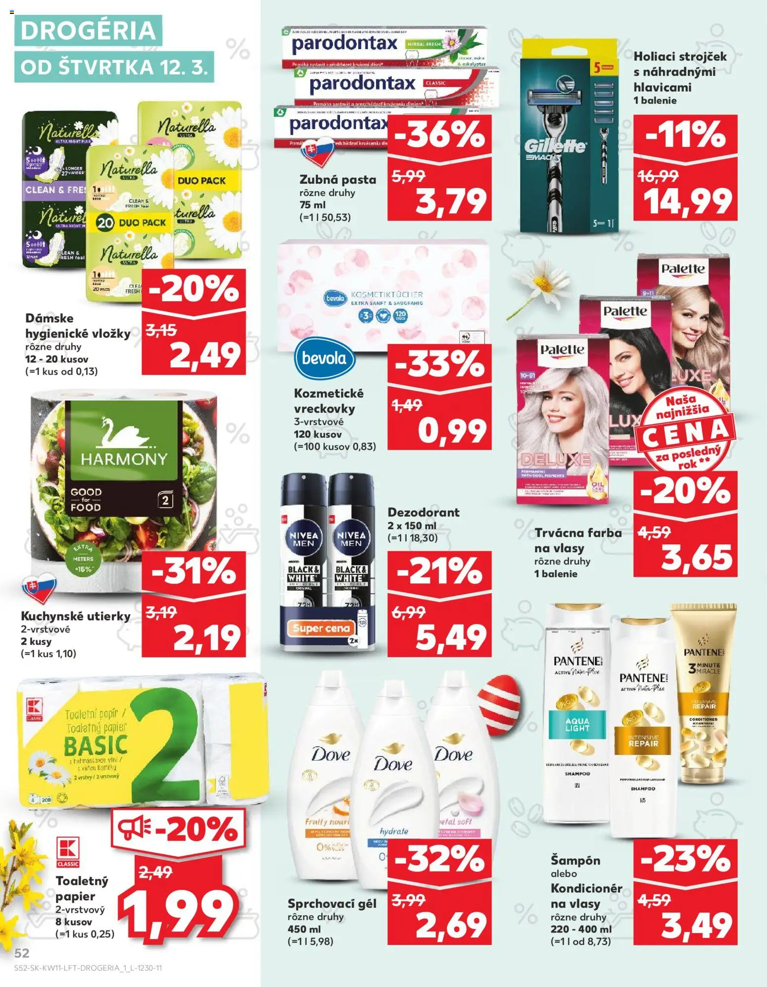 Nové Kaufland akcie – leták je platný od 12.03.2026 | Strana: 52 | Produkty: Strojček, Holiaci strojček, Zubná pasta
