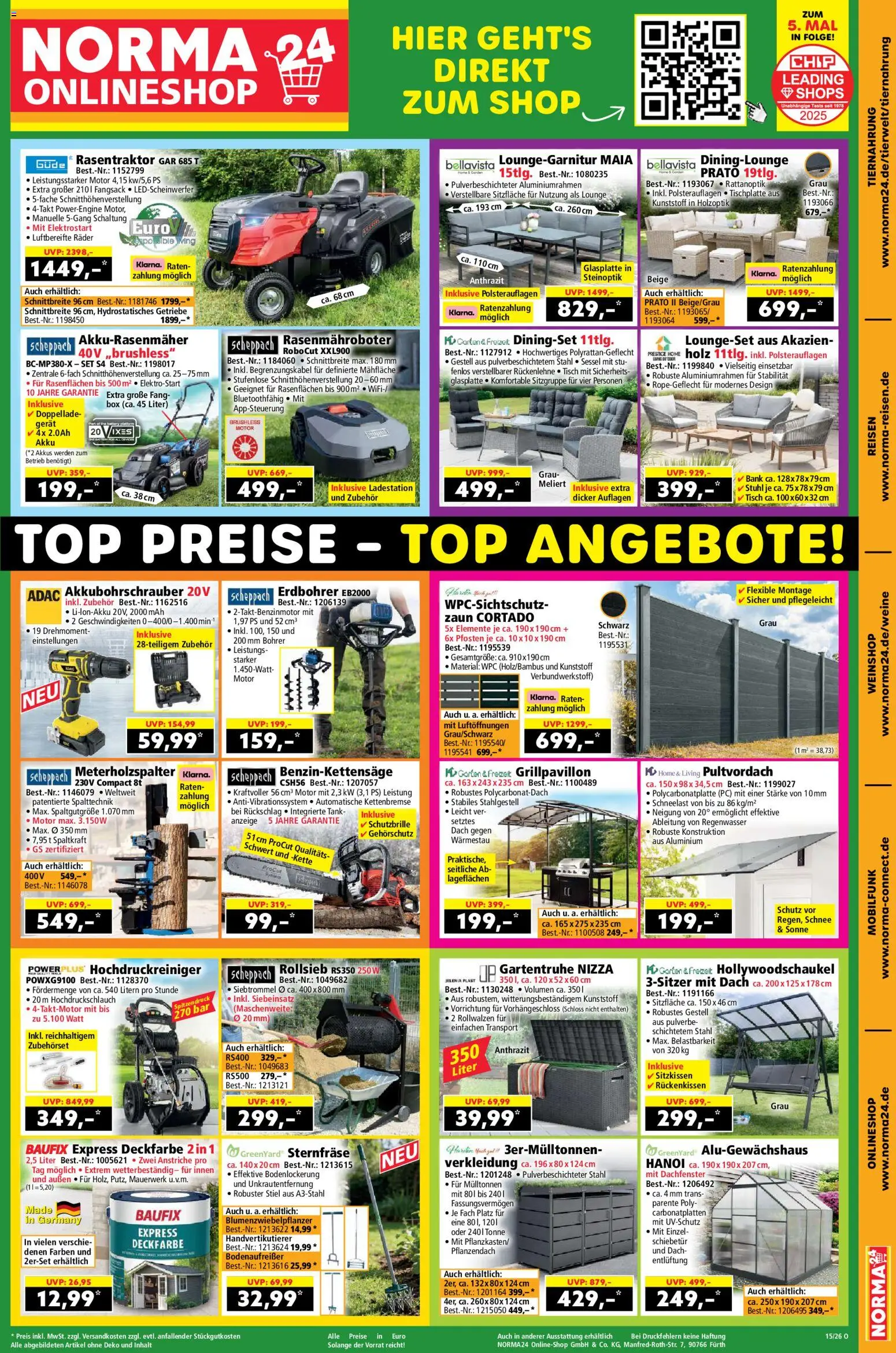 Norma Prospekt 	 – gültig ab 07.04.2026 | Seite: 20 | Produkte: Top, Stuhl, Hochdruckreiniger, PC