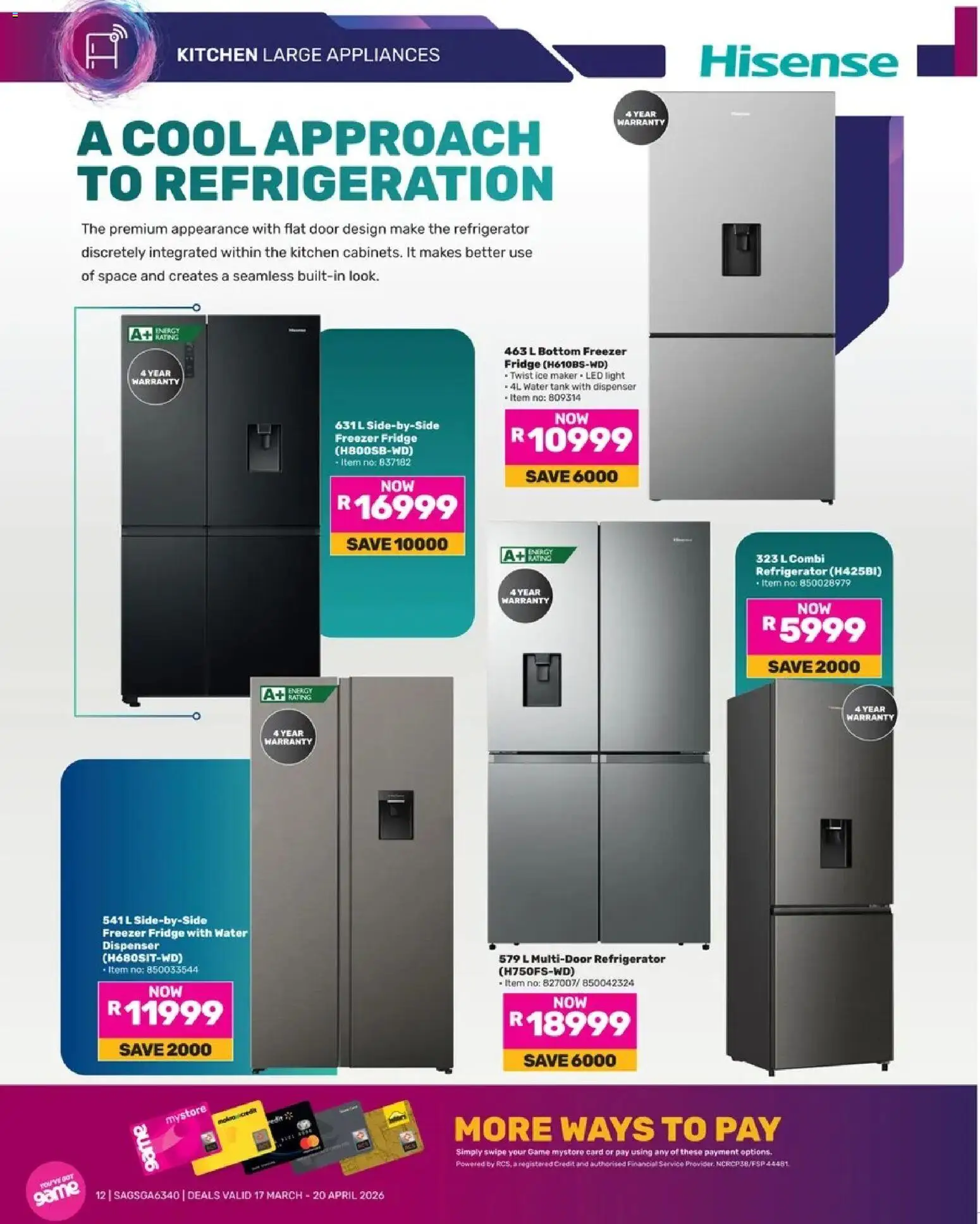Game Catalogue valid from 17.03.2026 | Page: 12 | Products: Water, Freezer, Fridge, Game