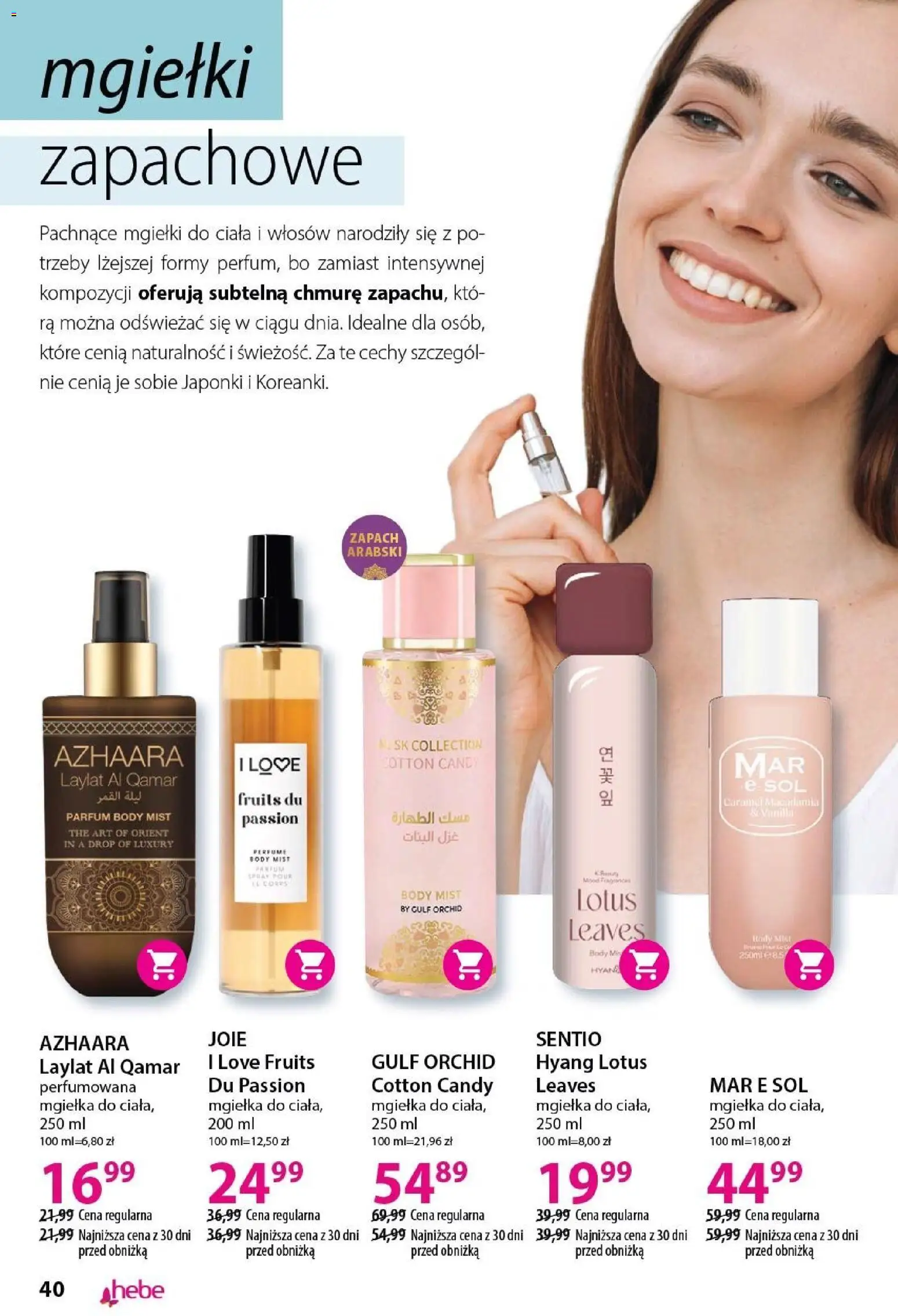 Hebe gazetka - Katalog od 18.04.2026 | Strona: 40 | Produkty: Japonki, Zapach, Body, Sól