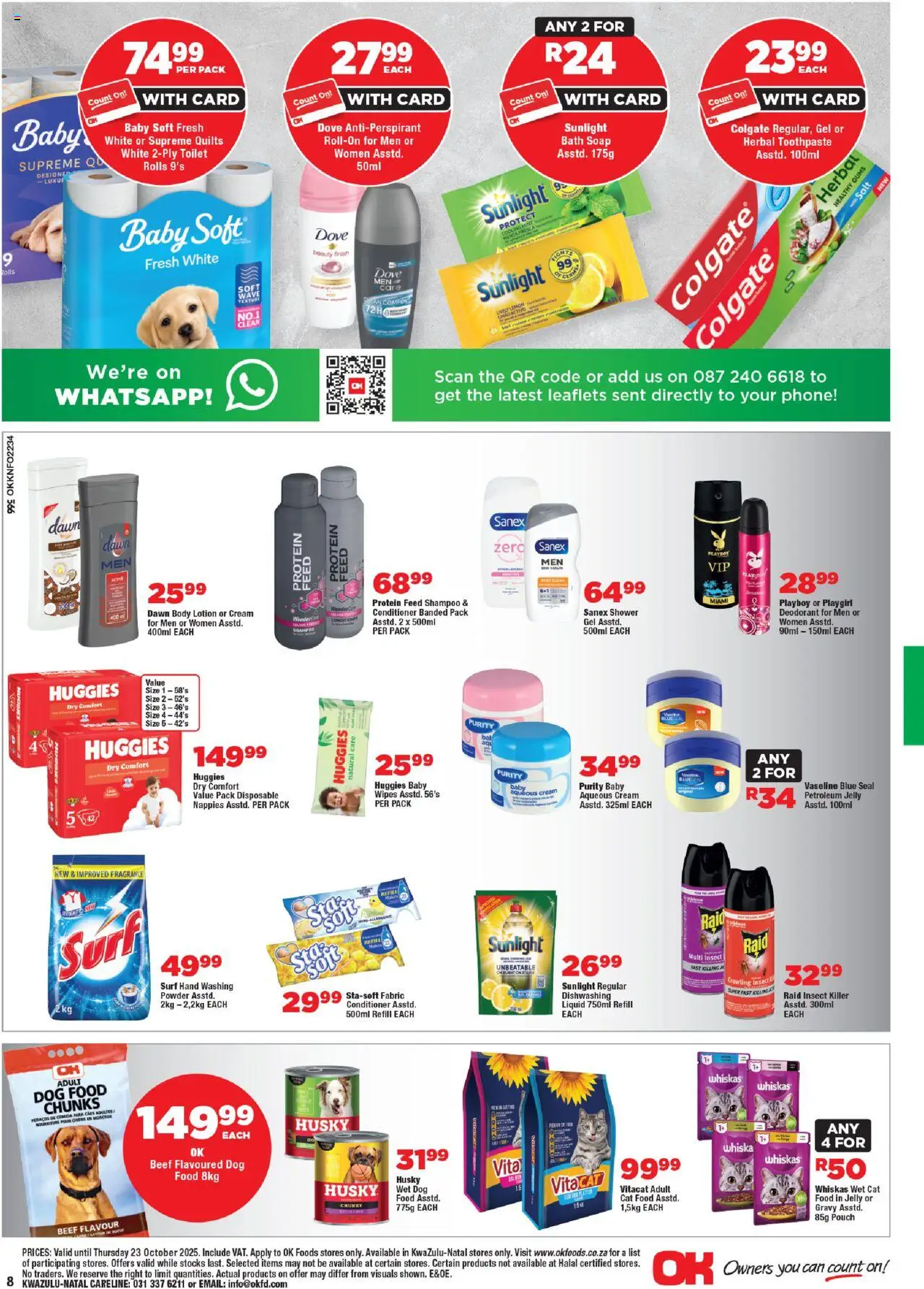 New OK Foods catalogue – valid from 15.10.2025 | Page: 8 | Products: Shower, Antiperspirant, Salt, Nappies