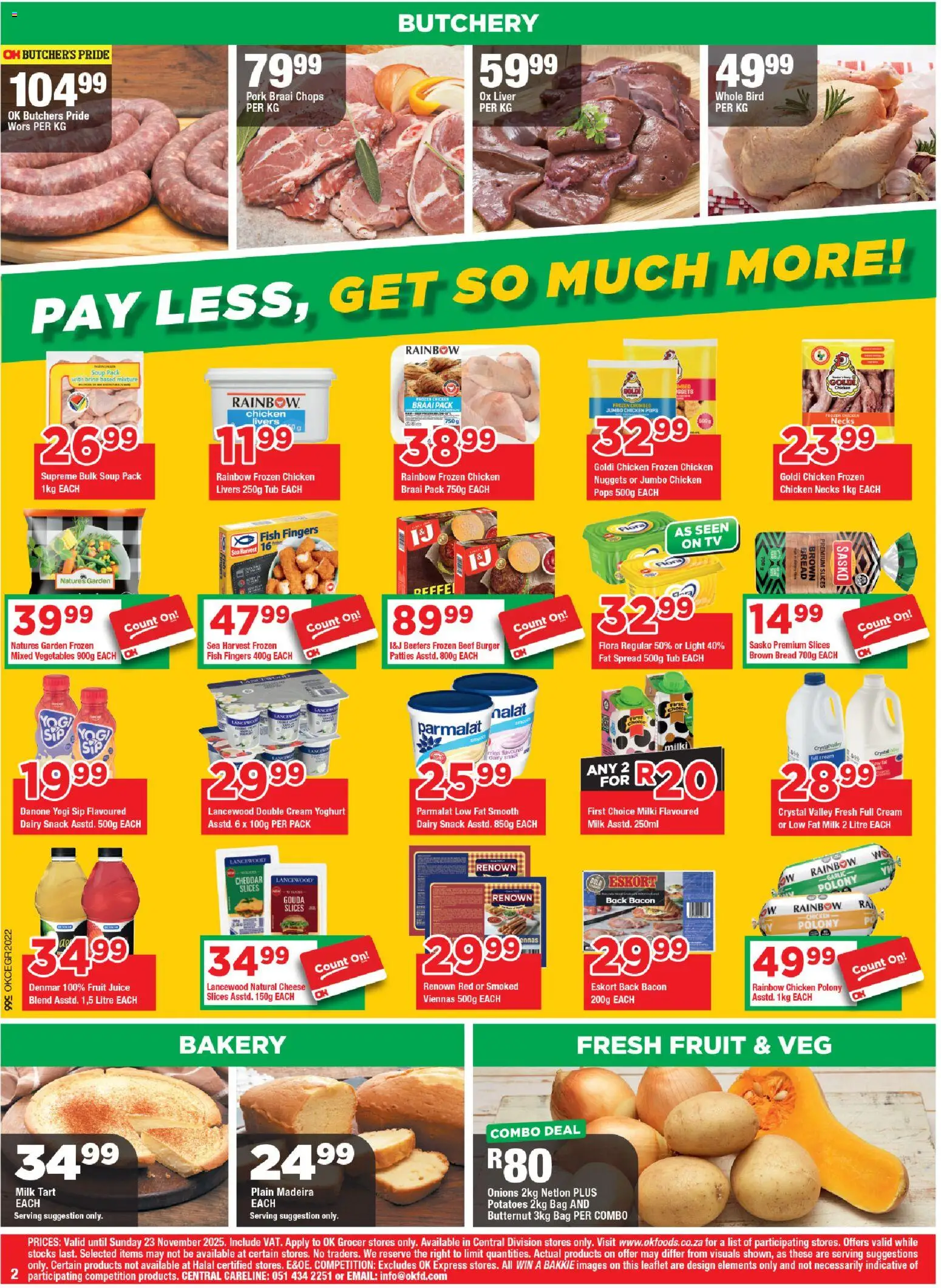 New OK Foods catalogue – valid from 12.11.2025 | Page: 2 | Products: Bakery, Polony, Onions, Fat spread
