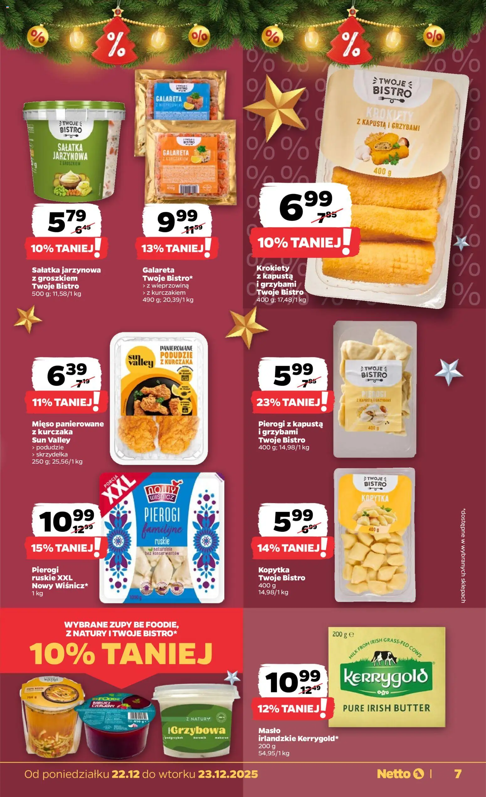 Netto gazetka - Spożywcza od 22.12.2025 | Strona: 7 | Produkty: Kapusta, Krokiety, Masło, Wieprzowina