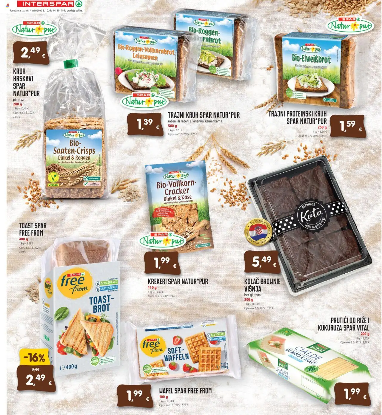 Interspar katalog | vrijedi od 08.10.2025 | Stranica: 4 | Proizvodi: Kruh, Toast, Krekeri