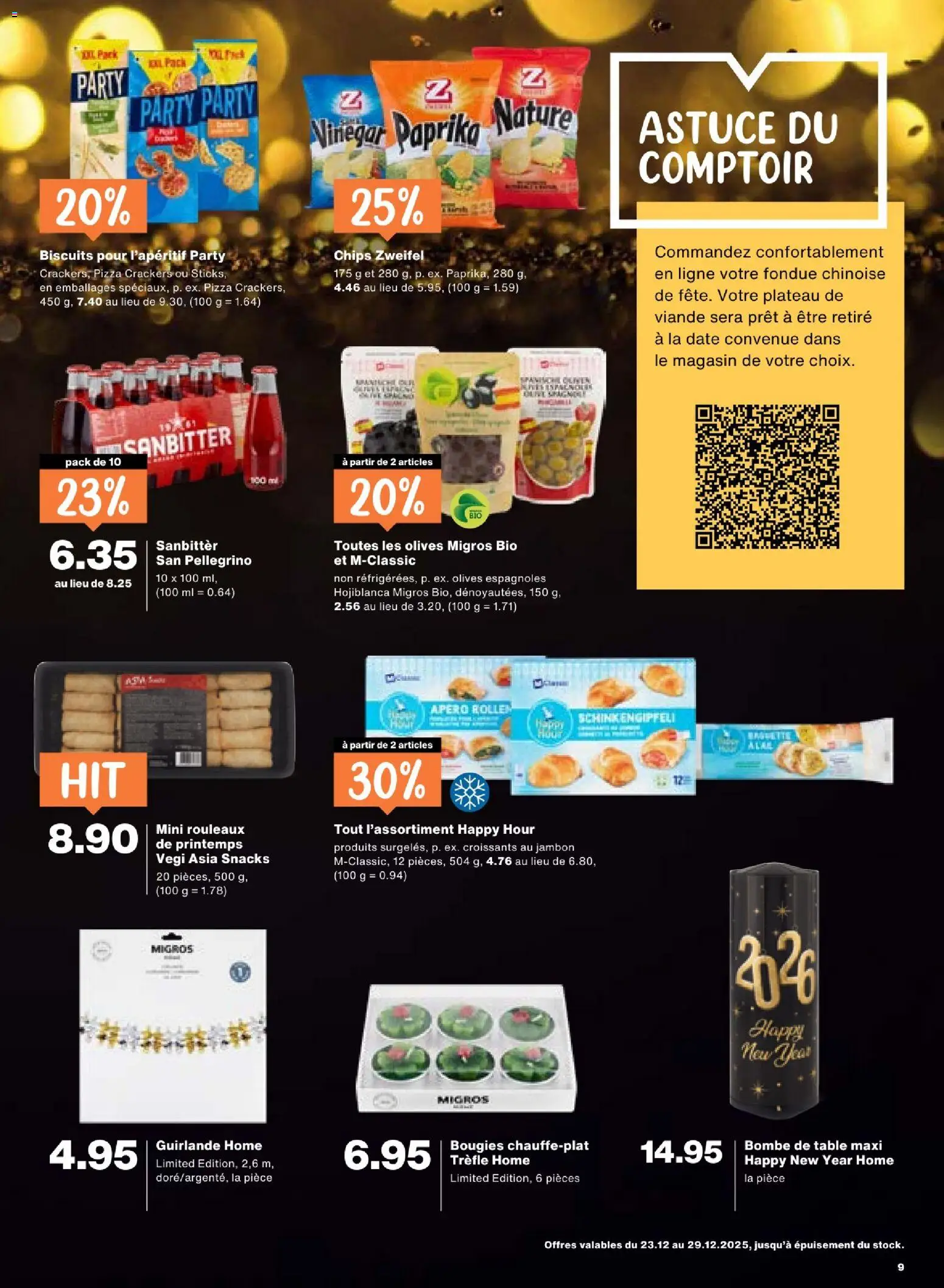 Migros Aktionen FR – gültig ab 23.12.2025 | Seite: 9 | Produkte: Öl, Pizza, Chips, Fondue