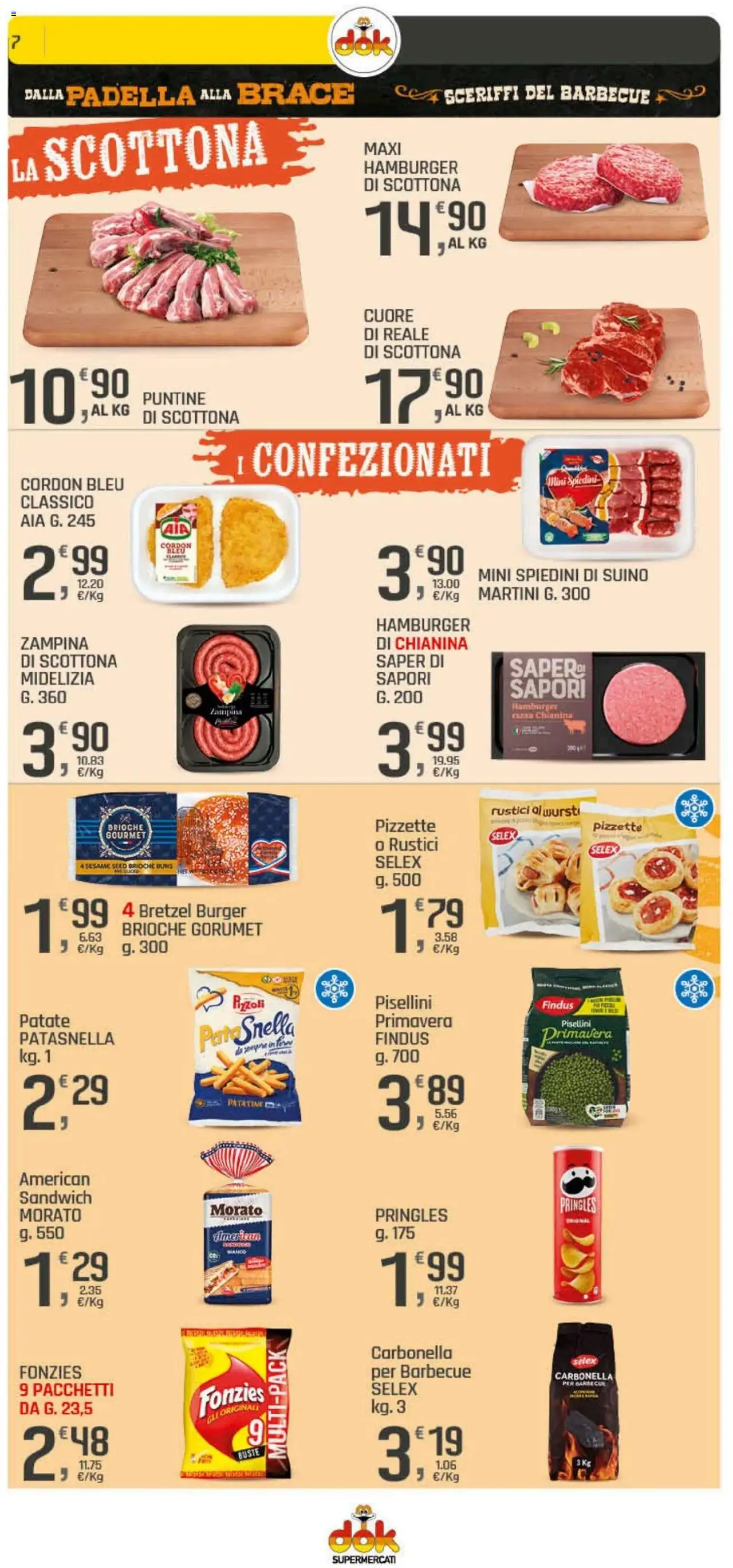Volantino DOK del 08.08.2025 | Pagina: 7 | Prodotti: Bretzel, Patate, Hamburger, Spiedini